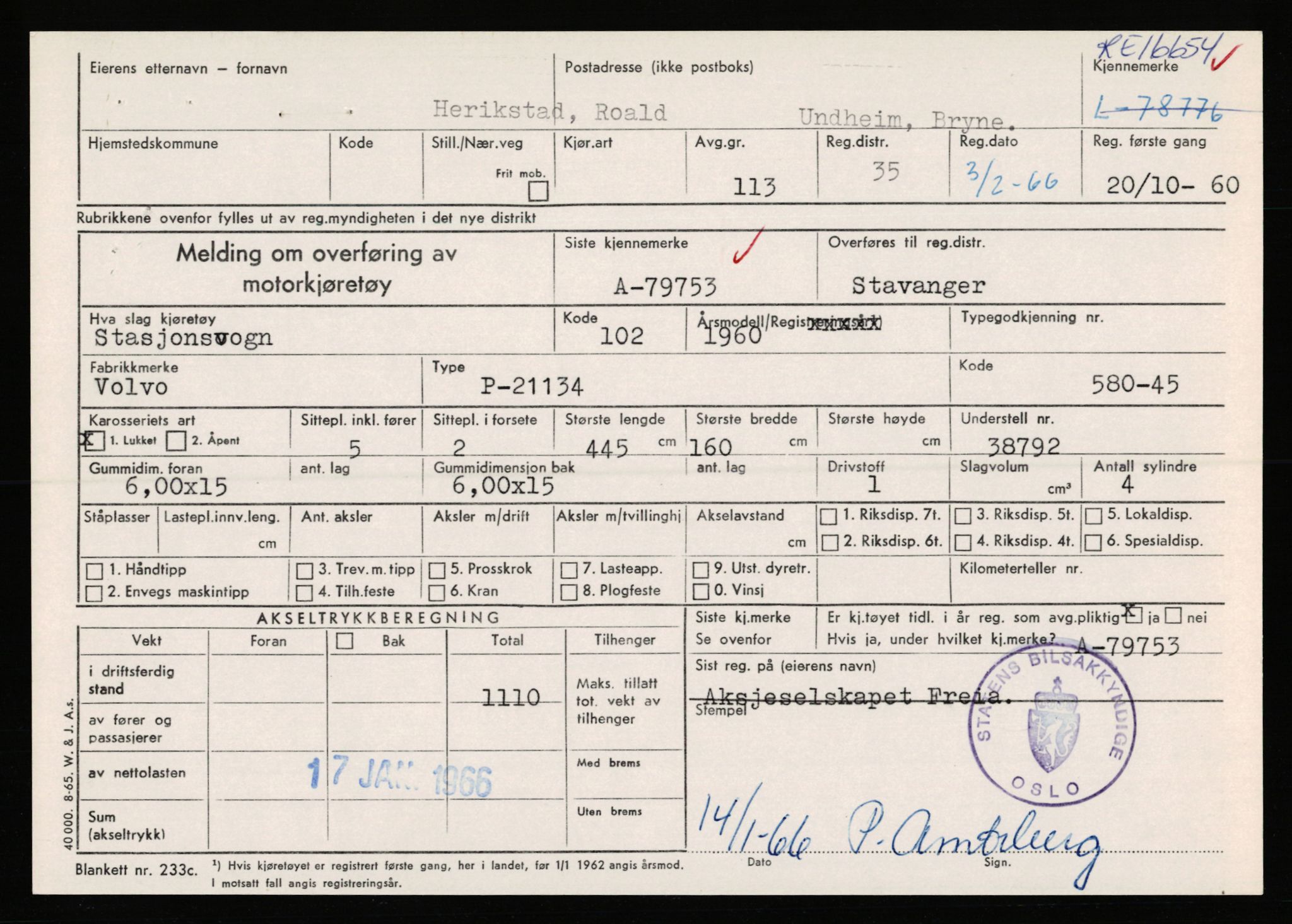 Stavanger trafikkstasjon, AV/SAST-A-101942/0/F/L0069: L-76801 - L-78797, 1930-1971, p. 2201