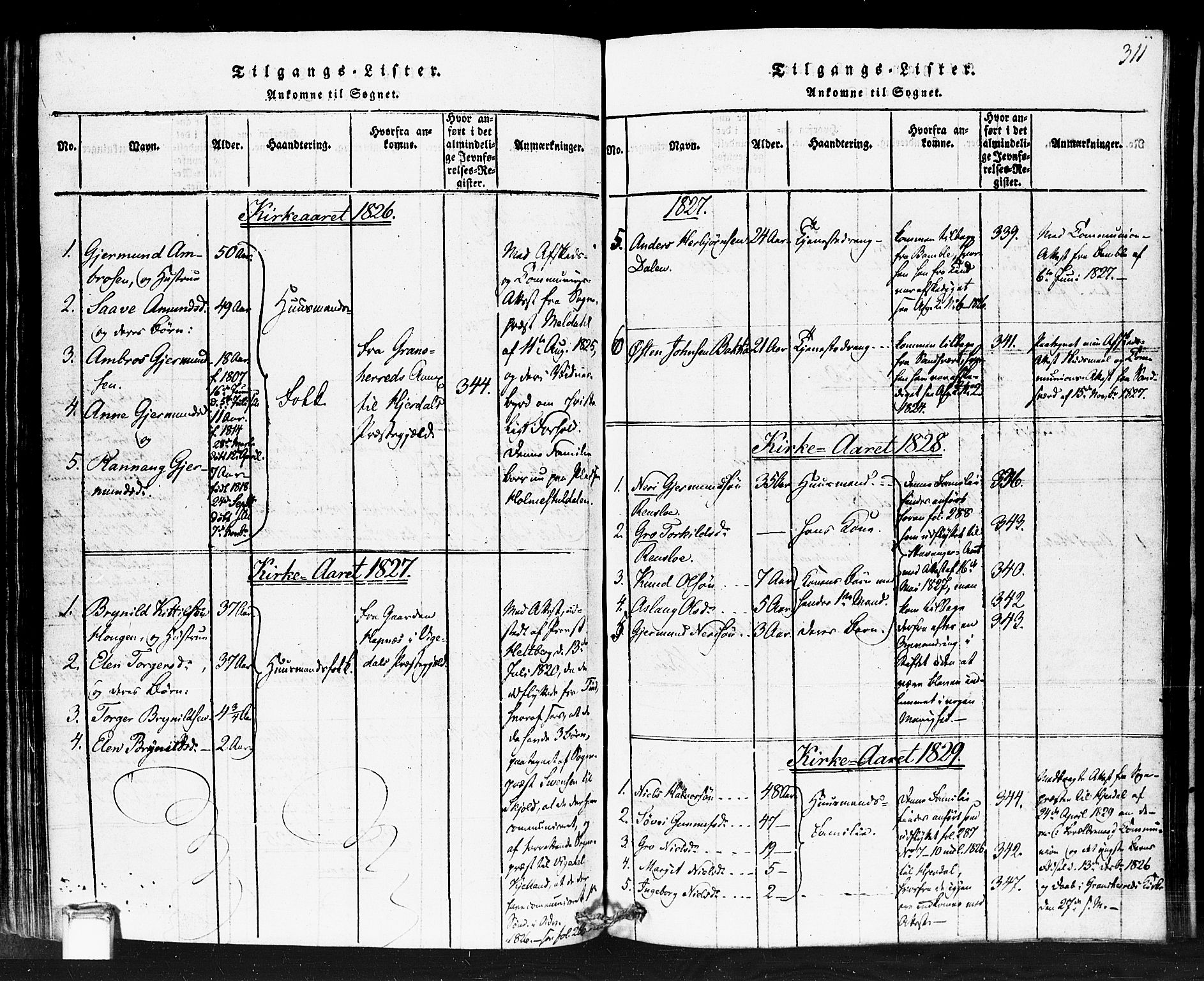 Gransherad kirkebøker, SAKO/A-267/F/Fb/L0002: Parish register (official) no. II 2, 1815-1843, p. 311