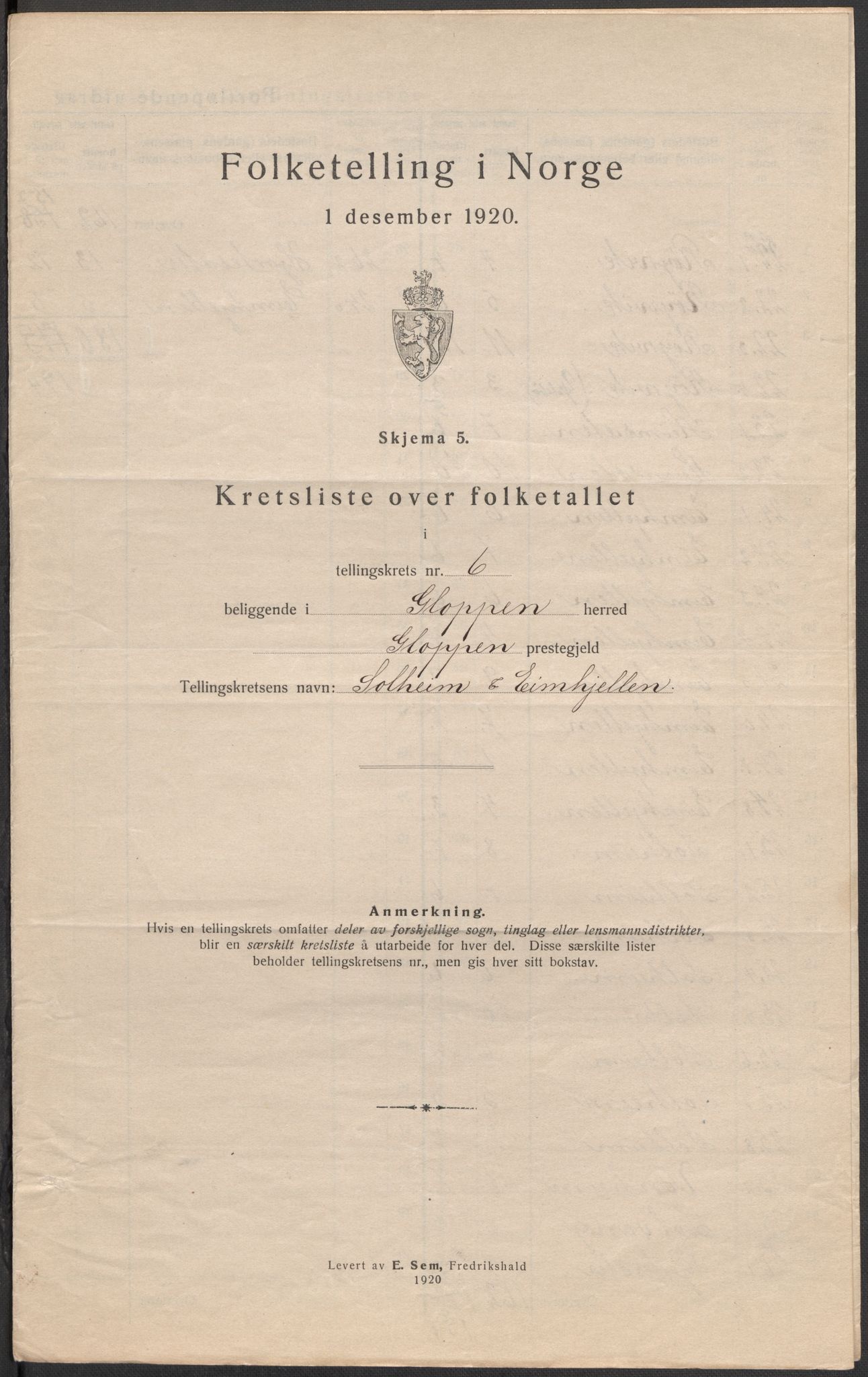 SAB, 1920 census for Gloppen, 1920, p. 21