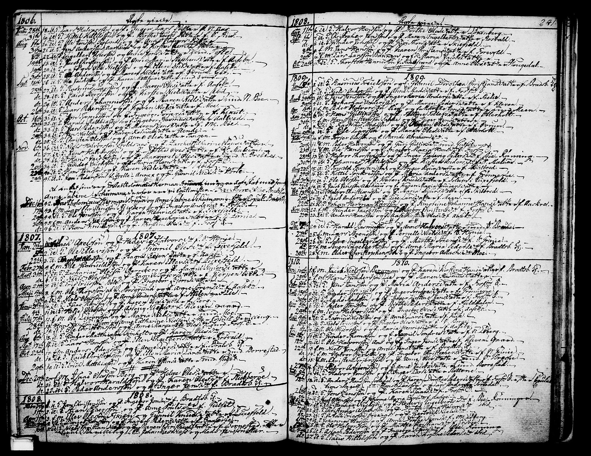 Gjerpen kirkebøker, SAKO/A-265/F/Fa/L0003: Parish register (official) no. I 3, 1796-1814, p. 241