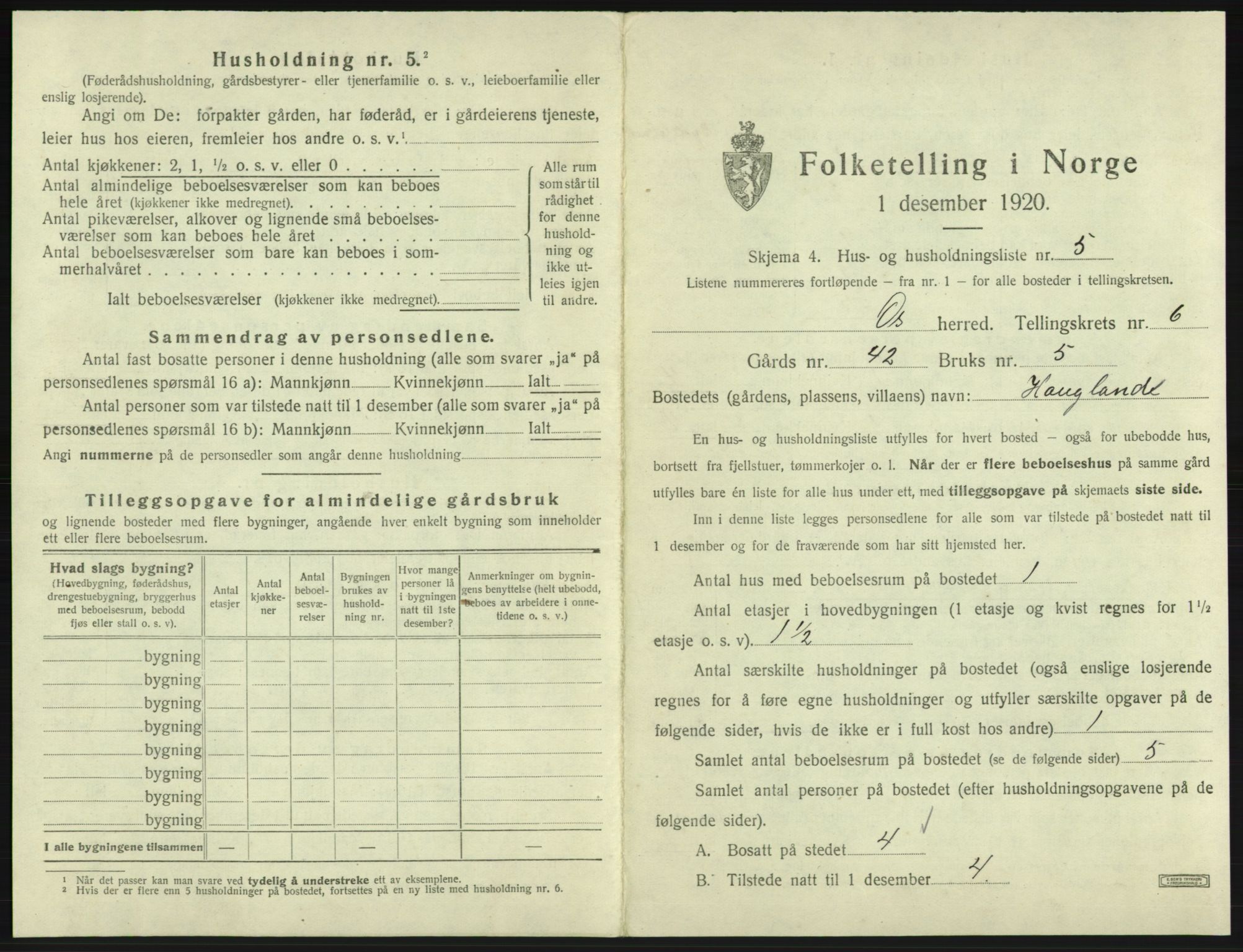 SAB, 1920 census for Os, 1920, p. 569