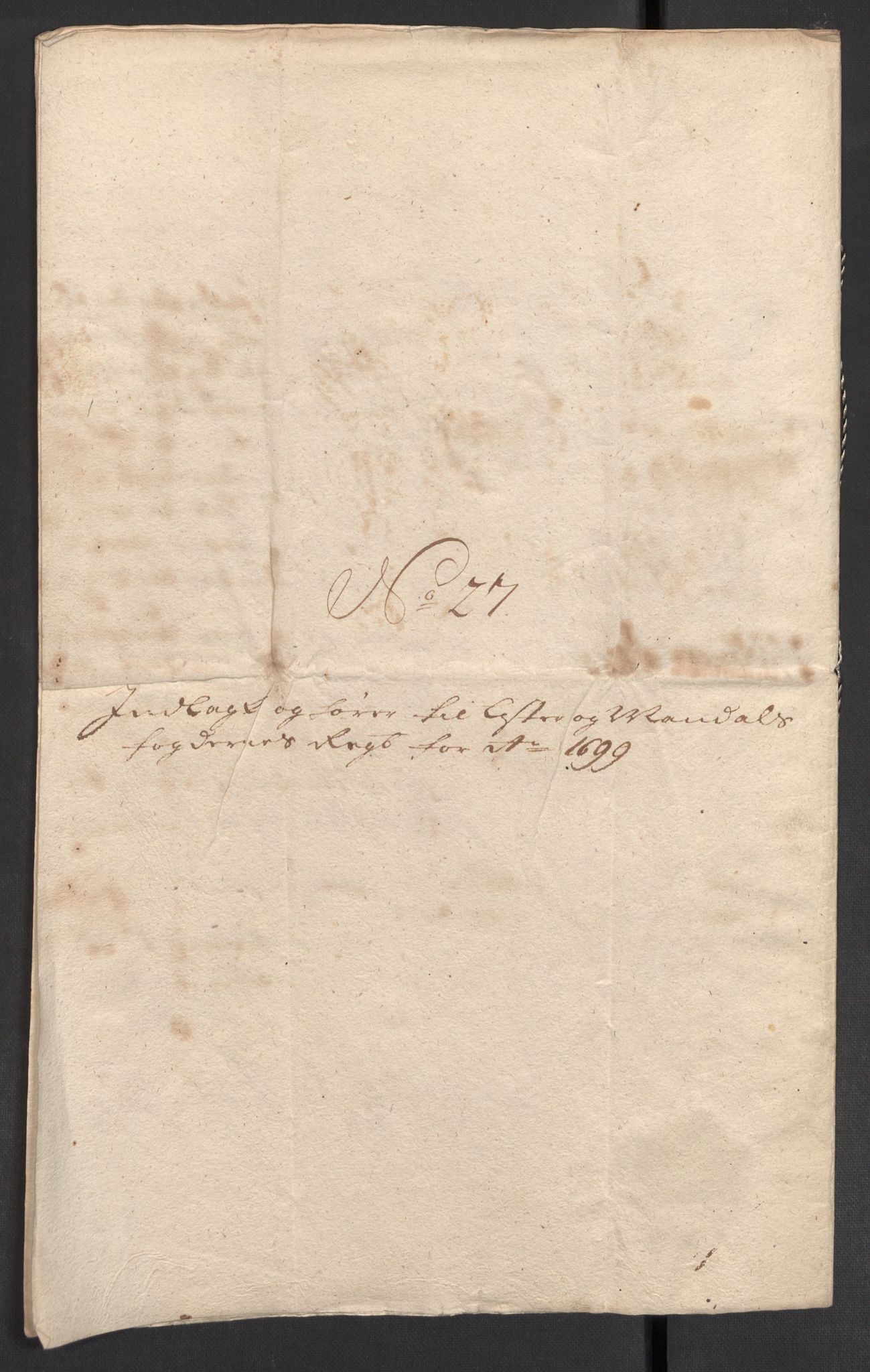 Rentekammeret inntil 1814, Reviderte regnskaper, Fogderegnskap, RA/EA-4092/R43/L2547: Fogderegnskap Lista og Mandal, 1698-1699, p. 326