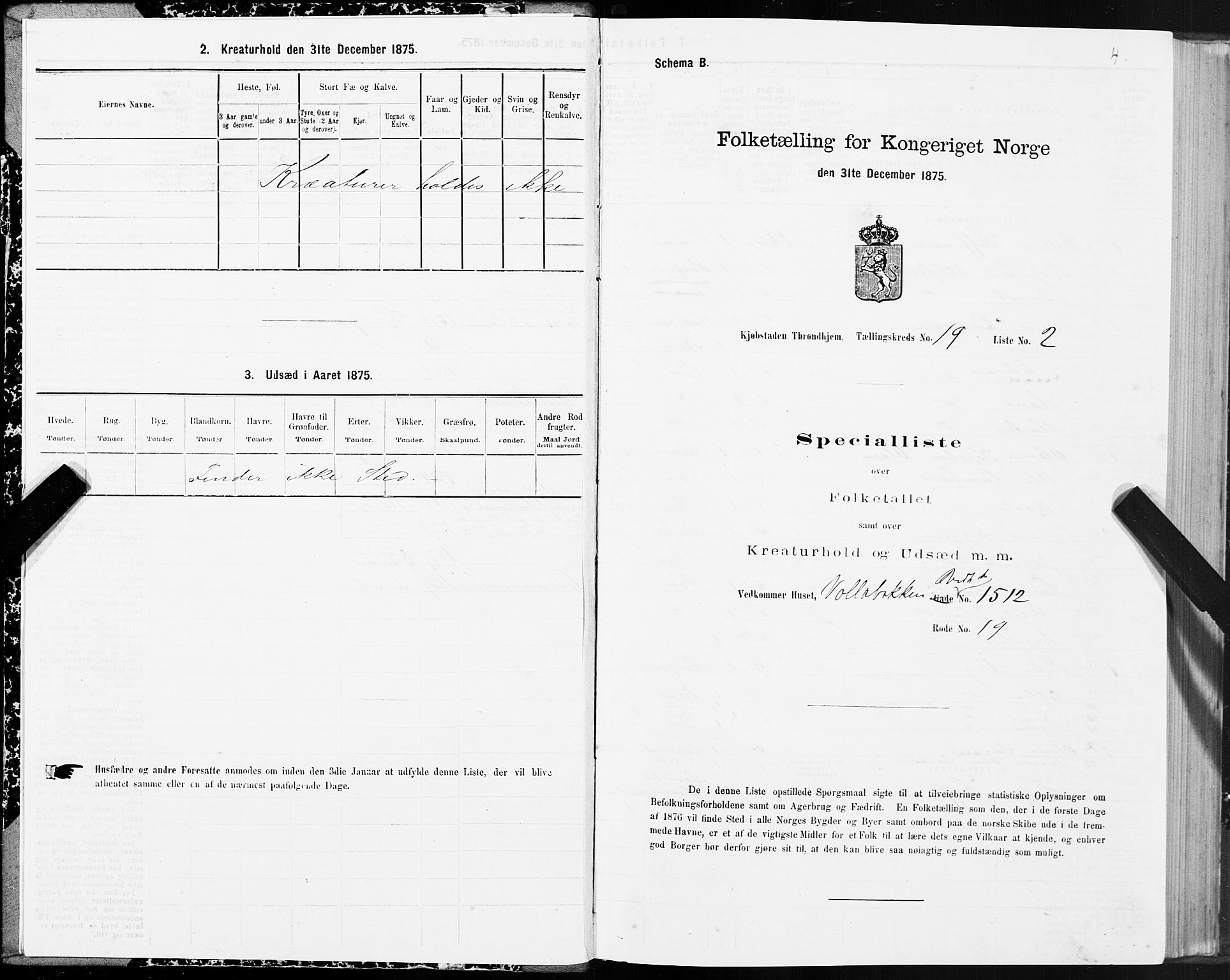 SAT, 1875 census for 1601 Trondheim, 1875, p. 10004