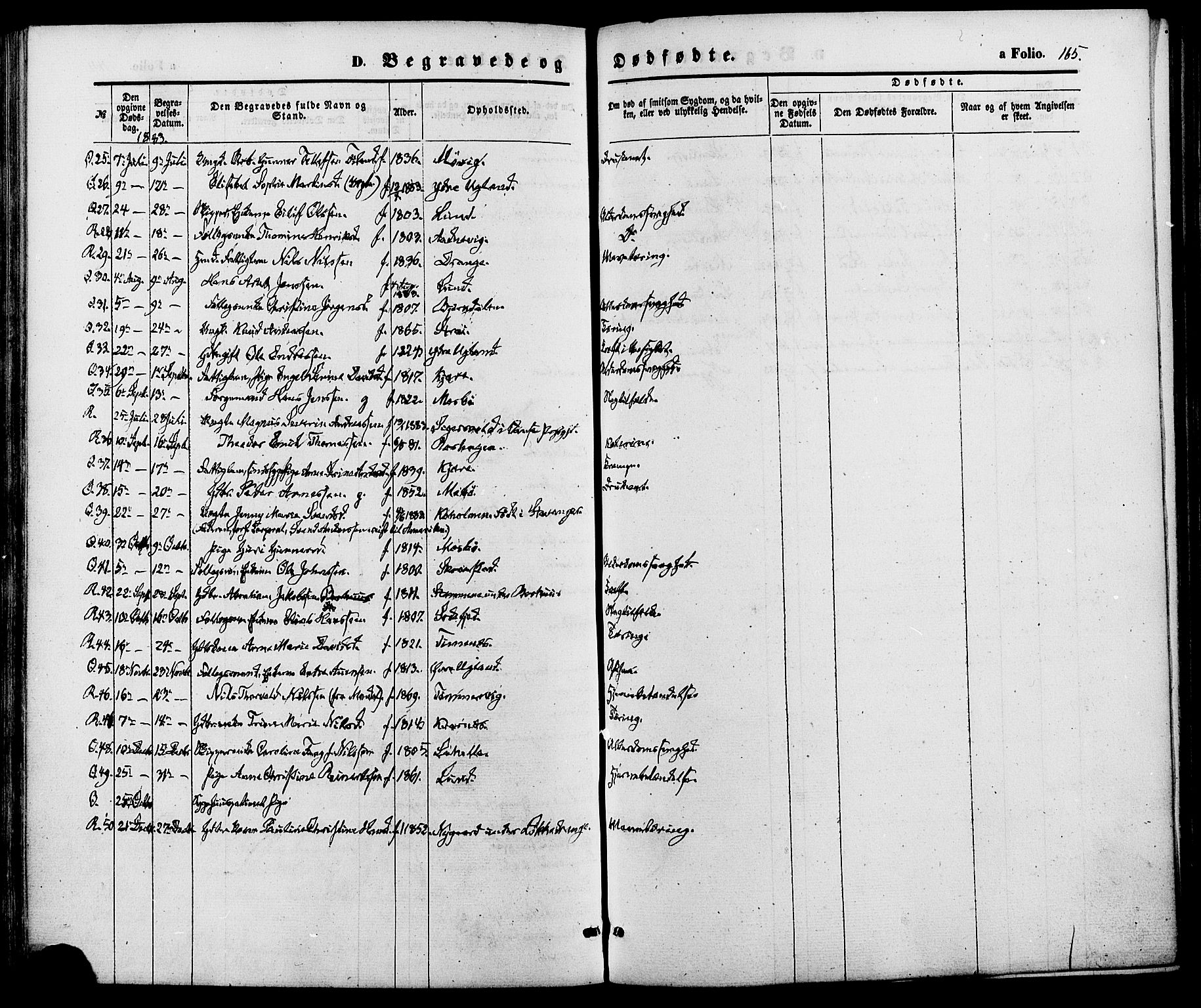 Oddernes sokneprestkontor, SAK/1111-0033/F/Fa/Fab/L0001: Parish register (official) no. A 1, 1865-1884, p. 165