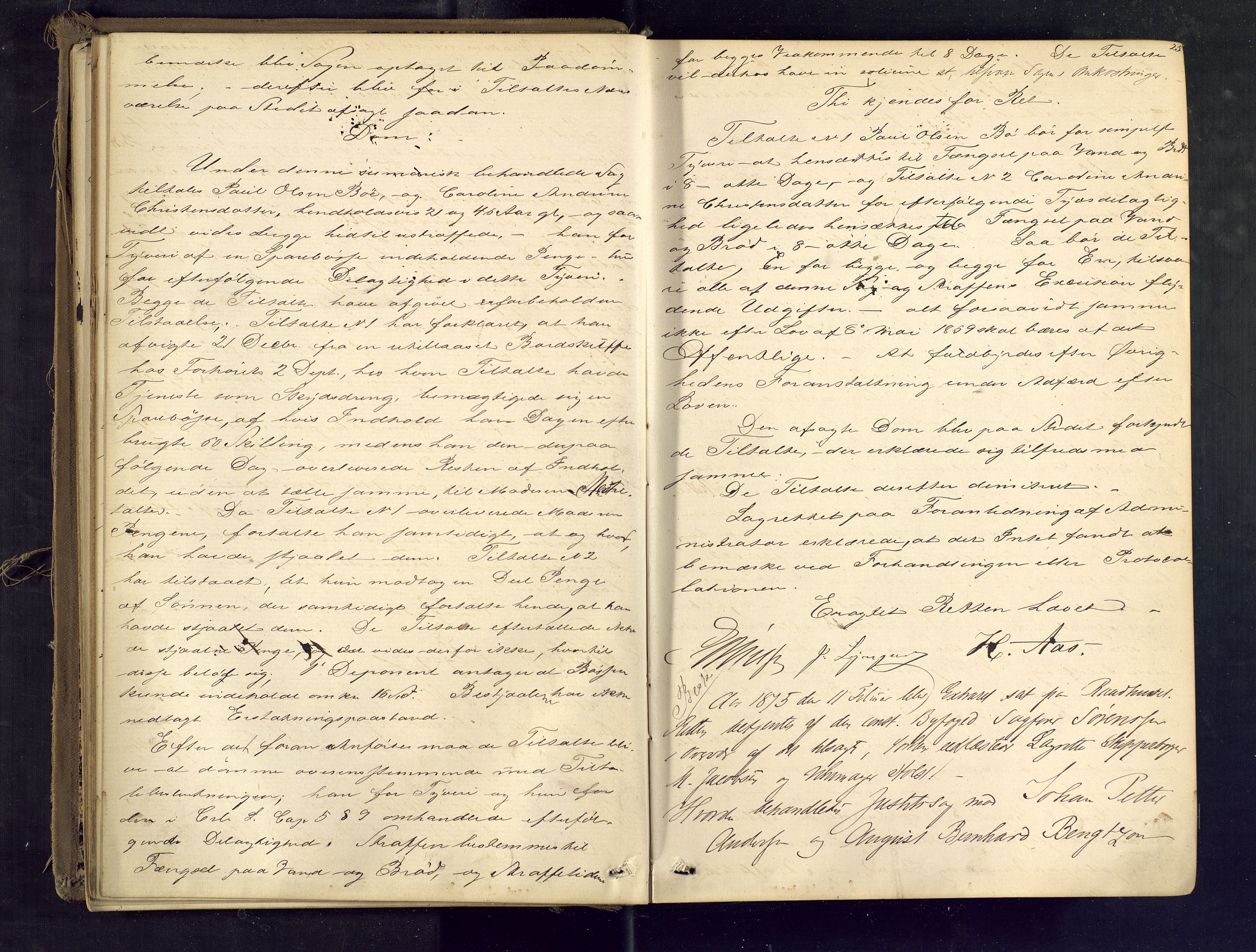 Tønsberg byfogd, AV/SAKO-A-224/F/Fb/L0008: Ekstrarettsprotokoll, 1874-1878, p. 24b-25a