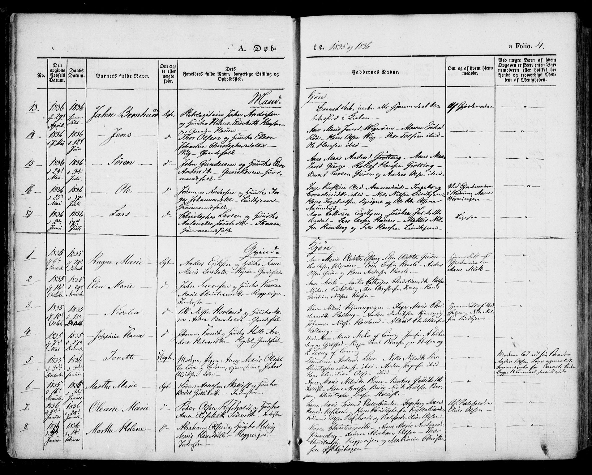 Tjølling kirkebøker, SAKO/A-60/F/Fa/L0006: Parish register (official) no. 6, 1835-1859, p. 4
