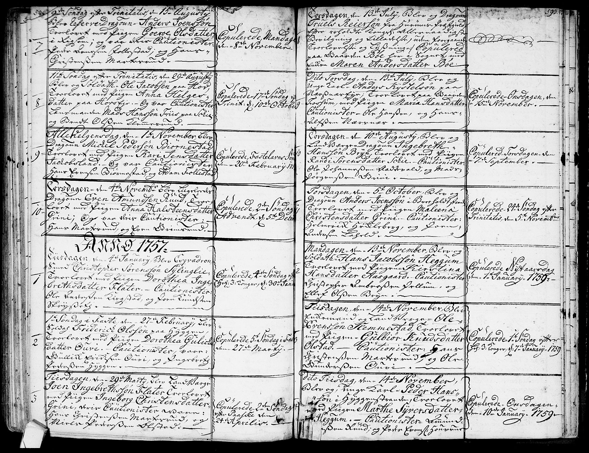 Røyken kirkebøker, SAKO/A-241/G/Ga/L0001: Parish register (copy) no. 1, 1740-1768, p. 590-591