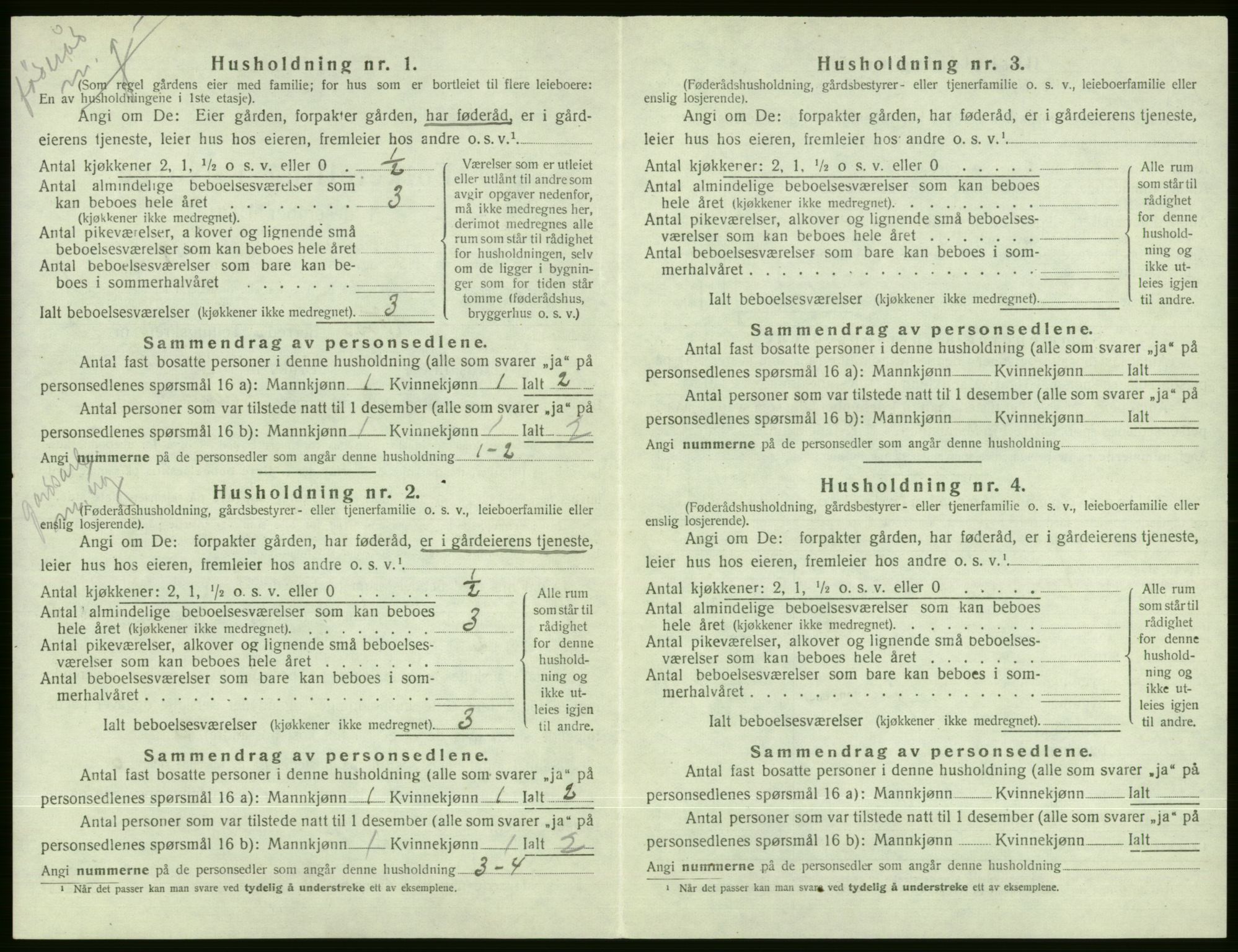 SAB, 1920 census for Voss, 1920, p. 1320