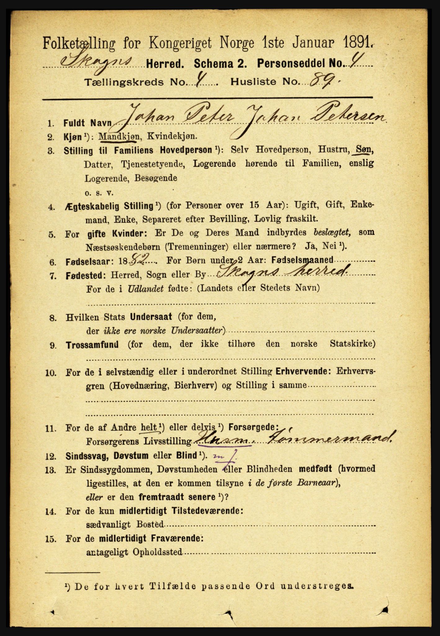 RA, 1891 census for 1719 Skogn, 1891, p. 2840