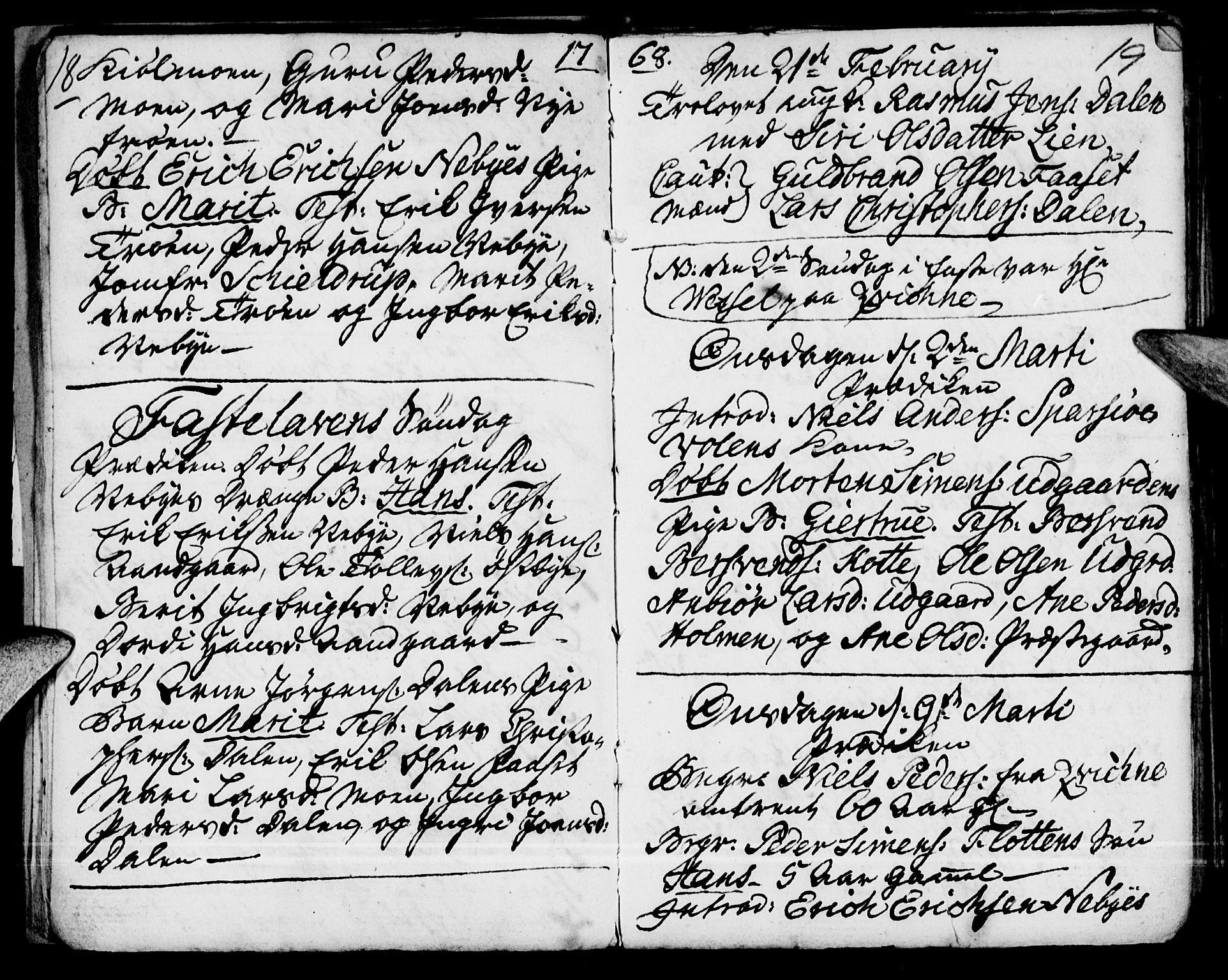 Tynset prestekontor, SAH/PREST-058/H/Ha/Haa/L0008: Parish register (official) no. 8, 1767-1778, p. 18-19