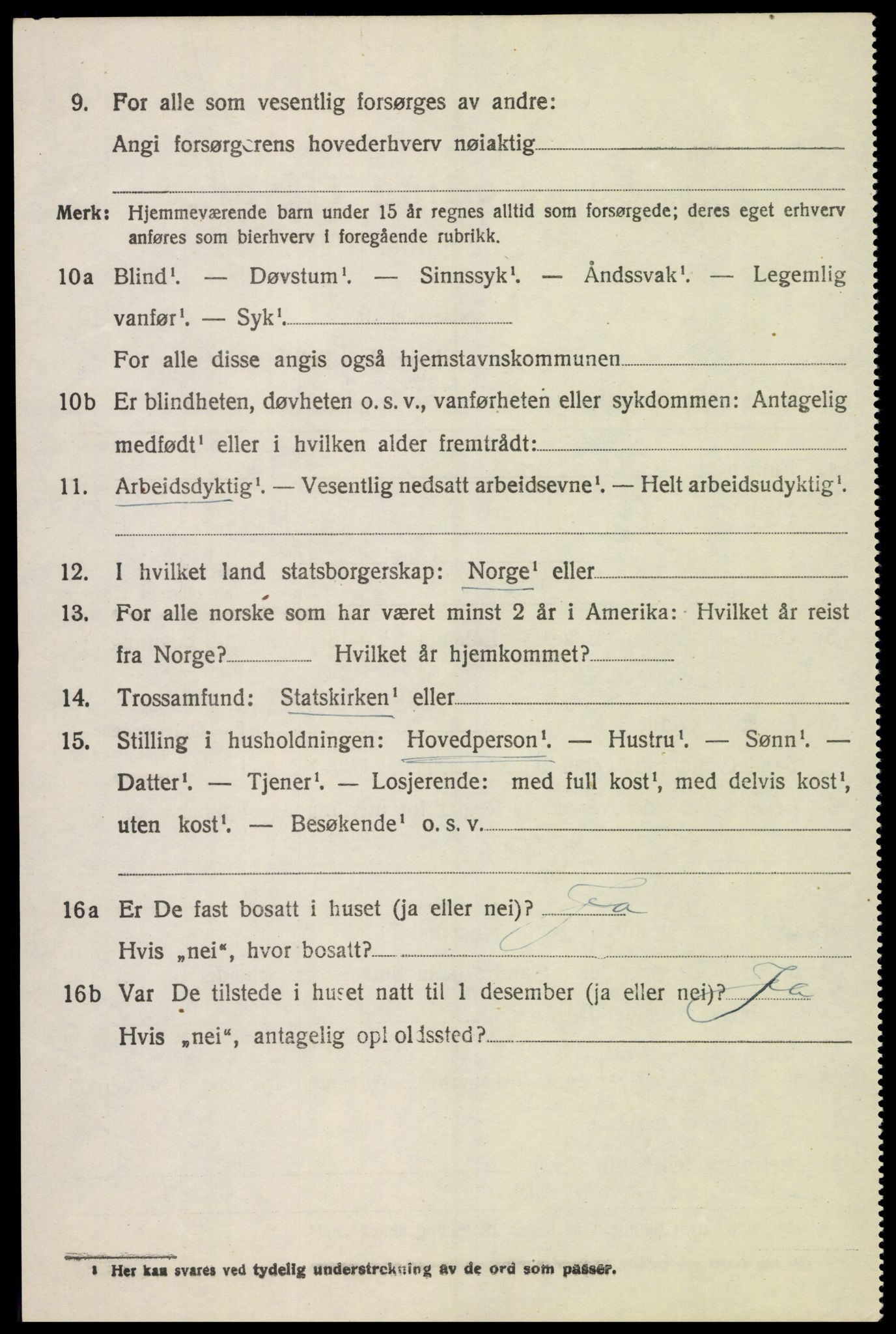 SAH, 1920 census for Vardal, 1920, p. 4540