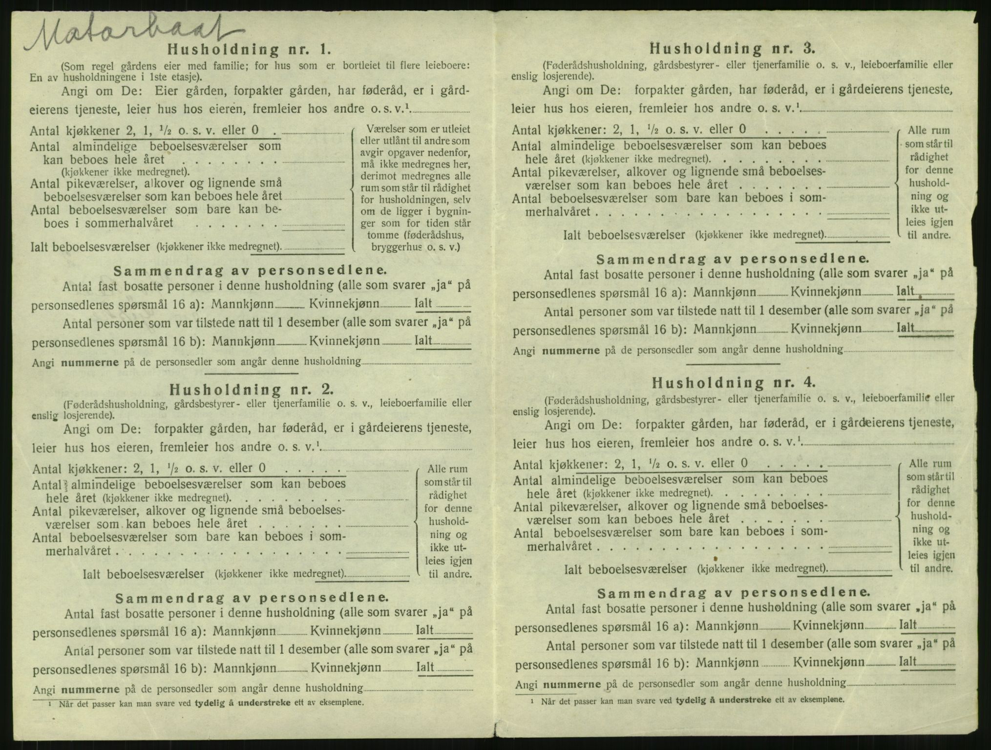 SAT, 1920 census for Vestnes, 1920, p. 310