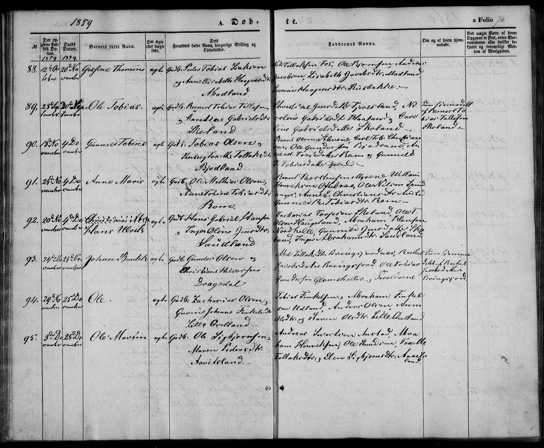 Lyngdal sokneprestkontor, AV/SAK-1111-0029/F/Fa/Fac/L0009: Parish register (official) no. A 9, 1852-1864, p. 76