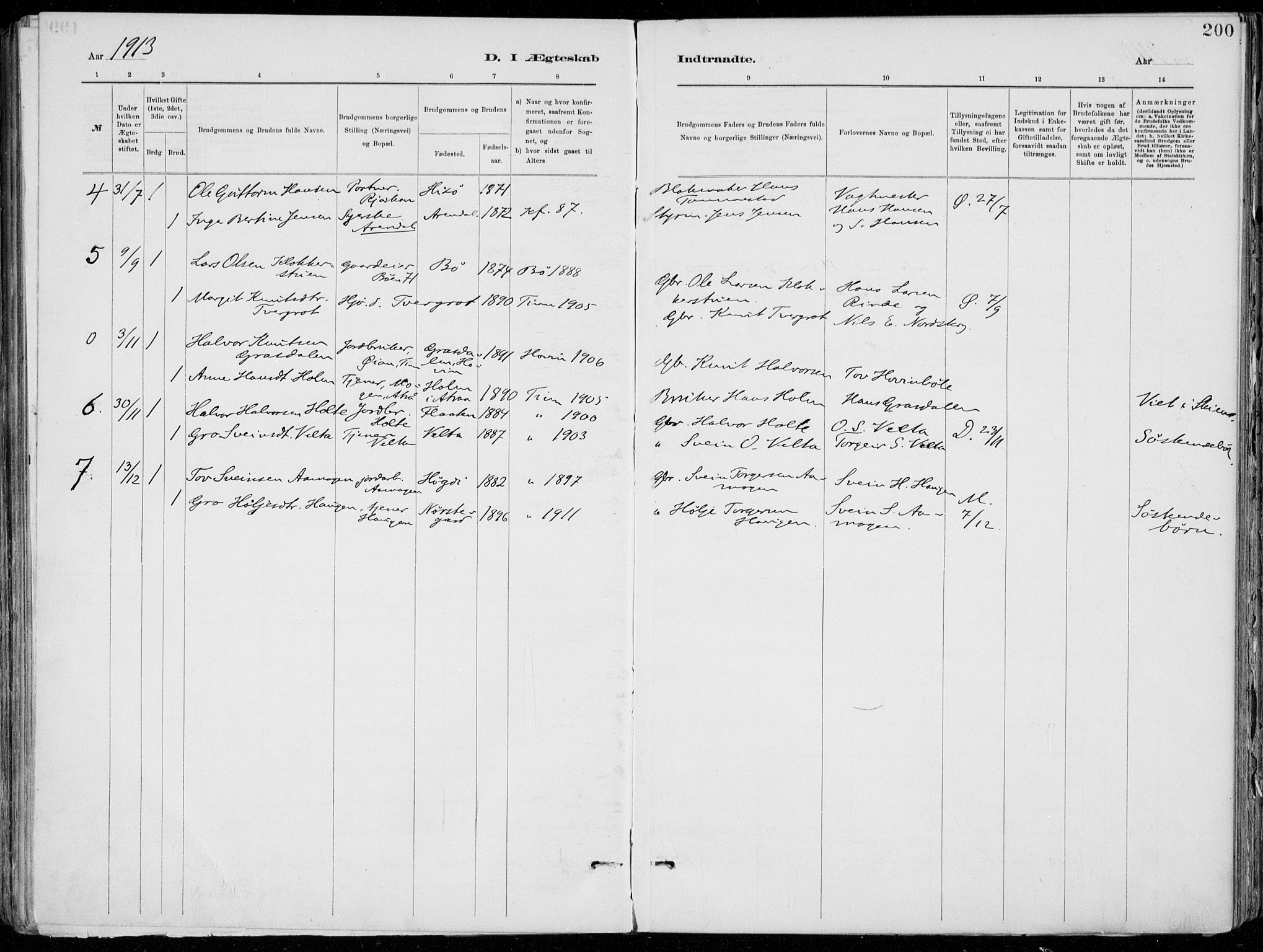 Tinn kirkebøker, SAKO/A-308/F/Fa/L0007: Parish register (official) no. I 7, 1878-1922, p. 200