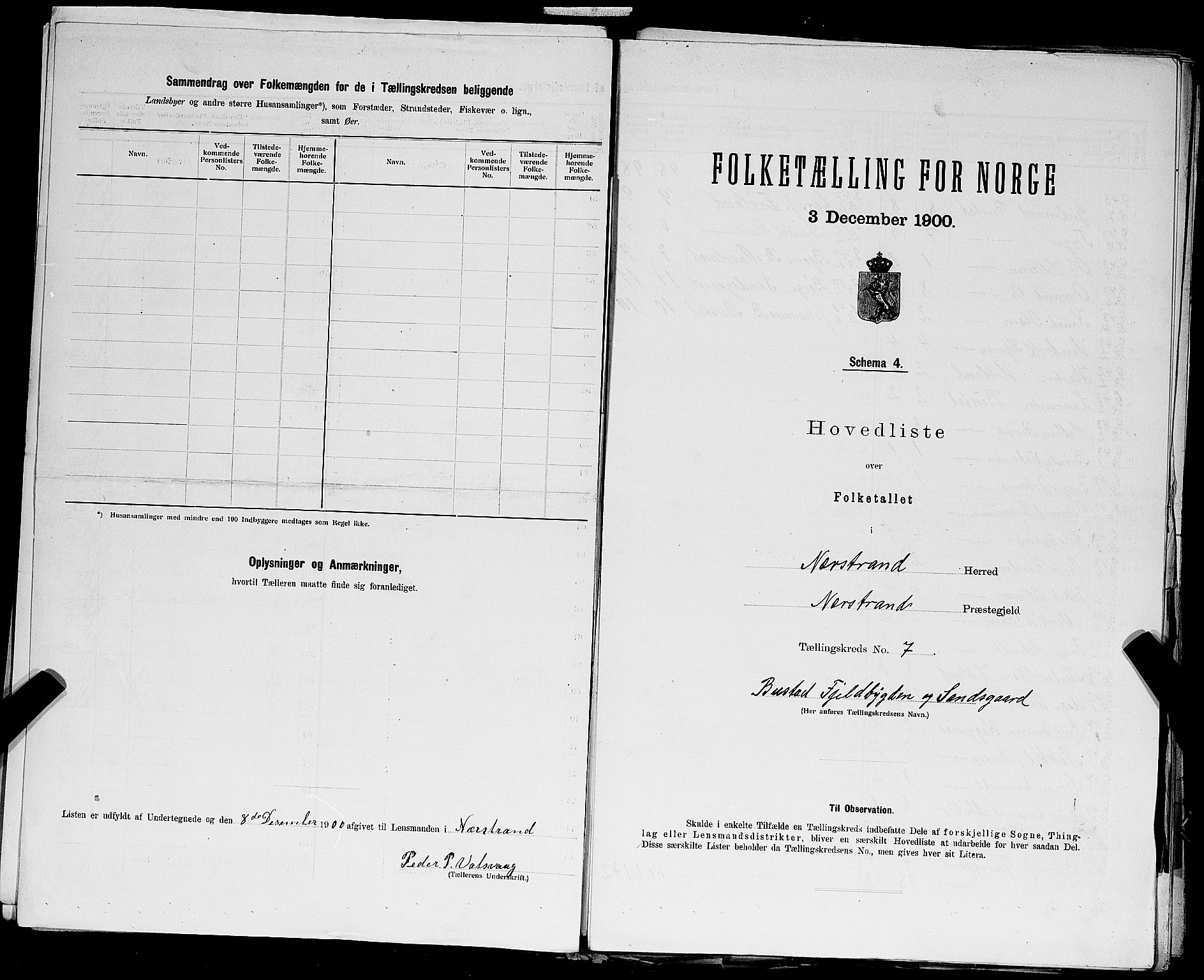 SAST, 1900 census for Nedstrand, 1900, p. 29