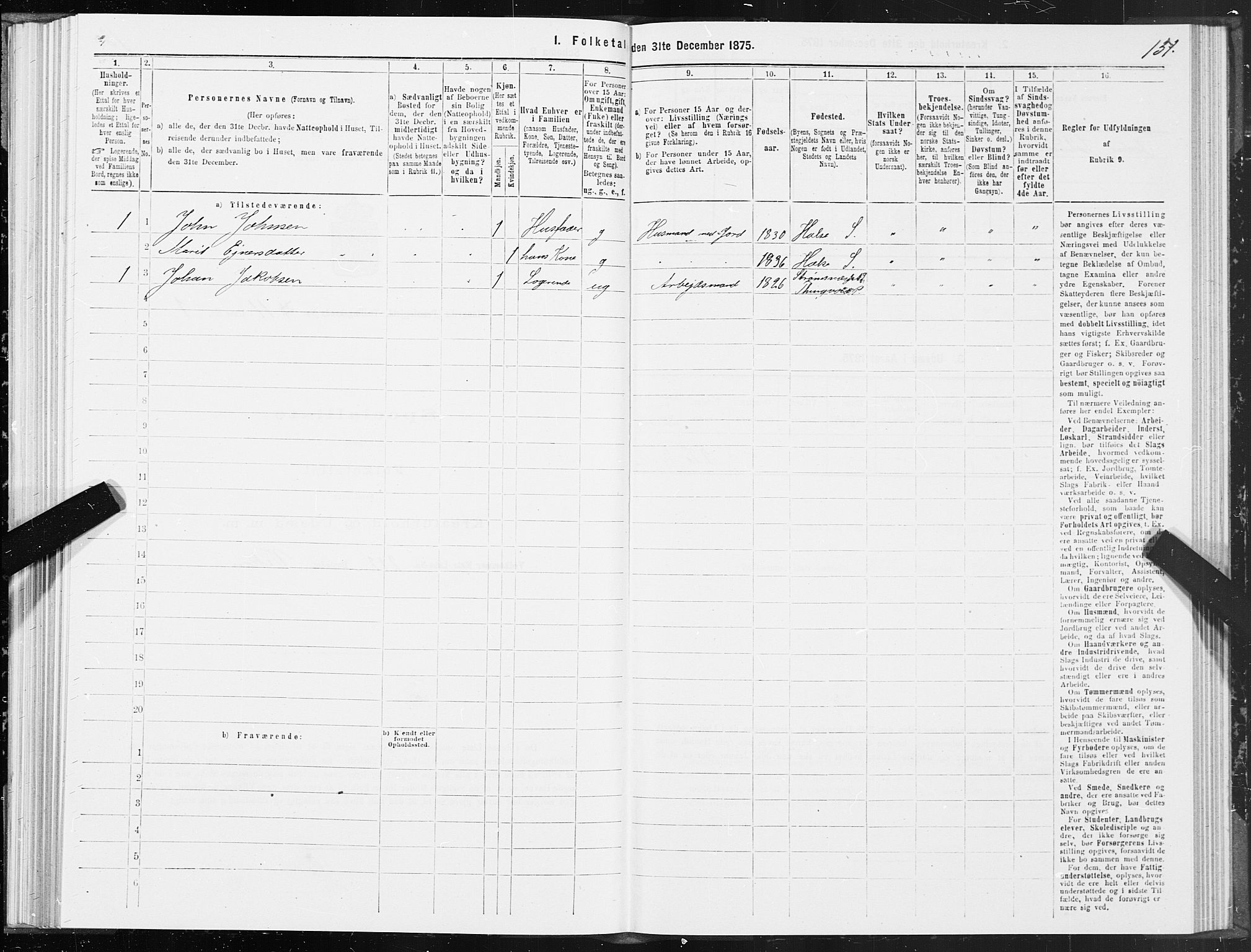 SAT, 1875 census for 1564P Stangvik, 1875, p. 5131