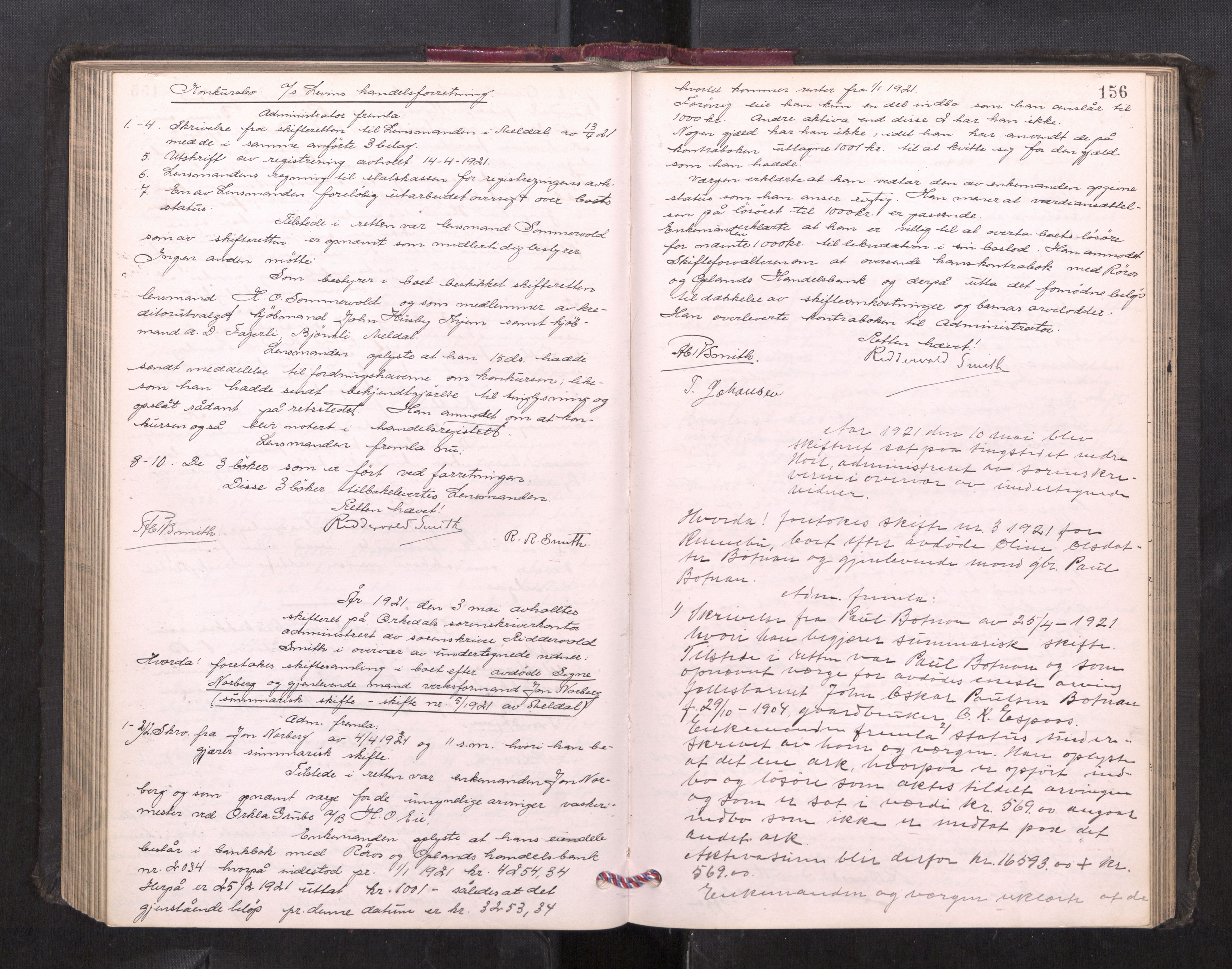 Orkdal sorenskriveri, AV/SAT-A-4169/1/3/3B/L0013: Skiftebehandlingsprotokoll, 1914-1925, p. 155b-156a