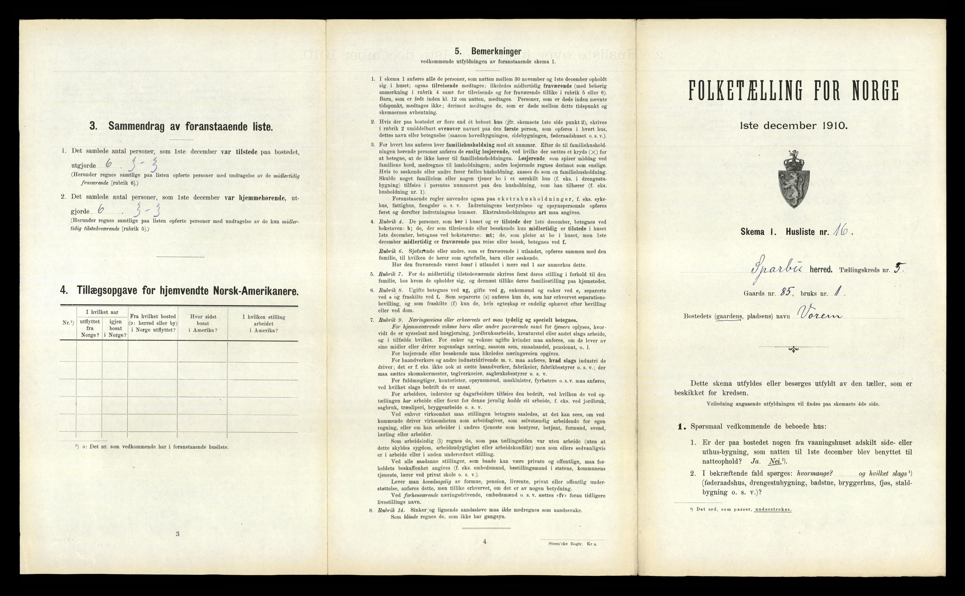 RA, 1910 census for Sparbu, 1910, p. 854