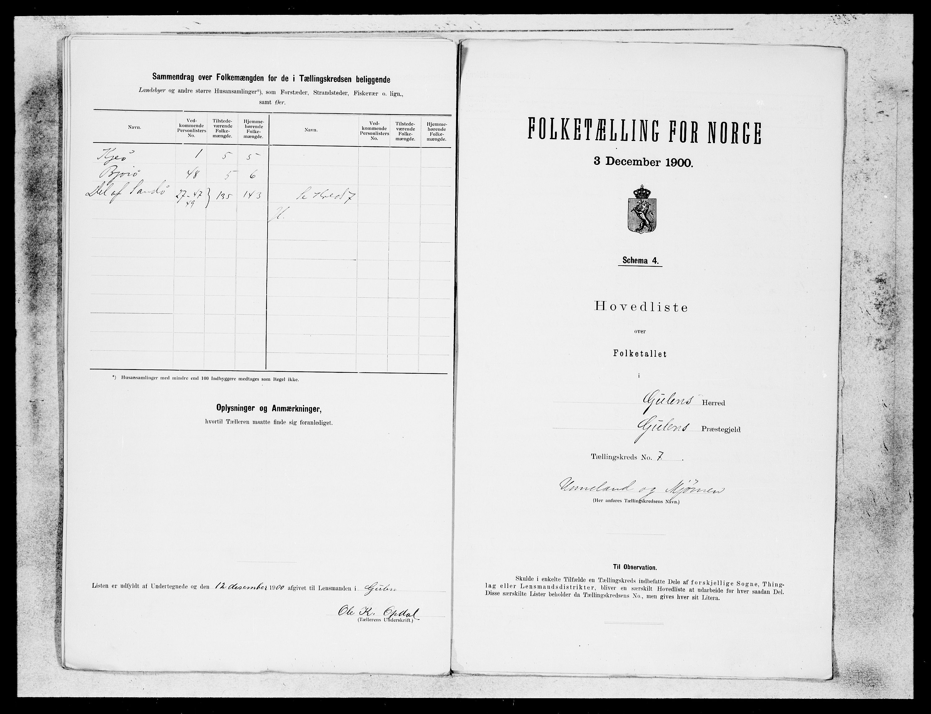 SAB, 1900 census for Gulen, 1900, p. 13