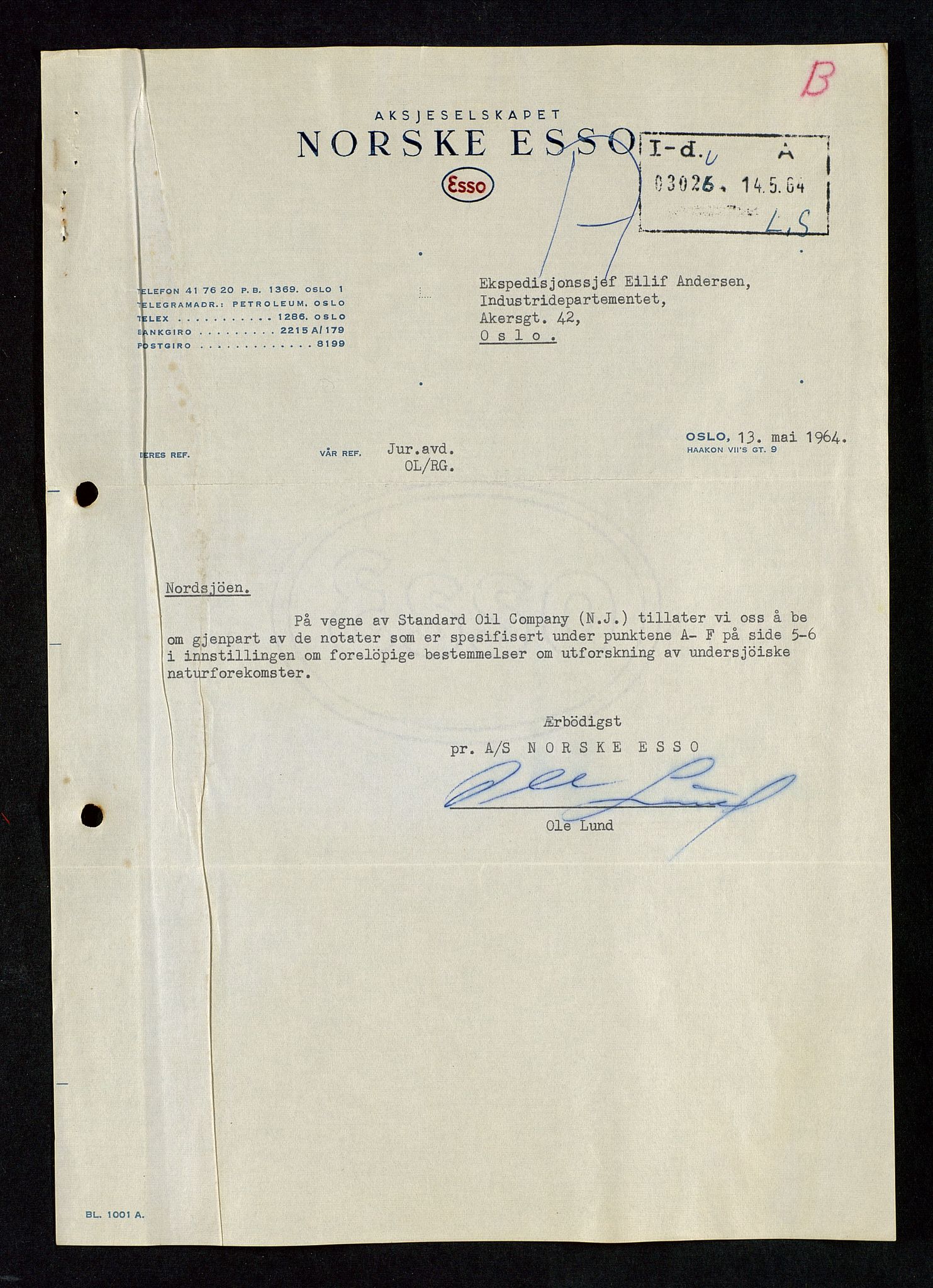 Industridepartementet, Oljekontoret, AV/SAST-A-101348/Da/L0002: Arkivnøkkel 711 Undersøkelses- og utvinningstillatelser, 1964-1974, p. 321