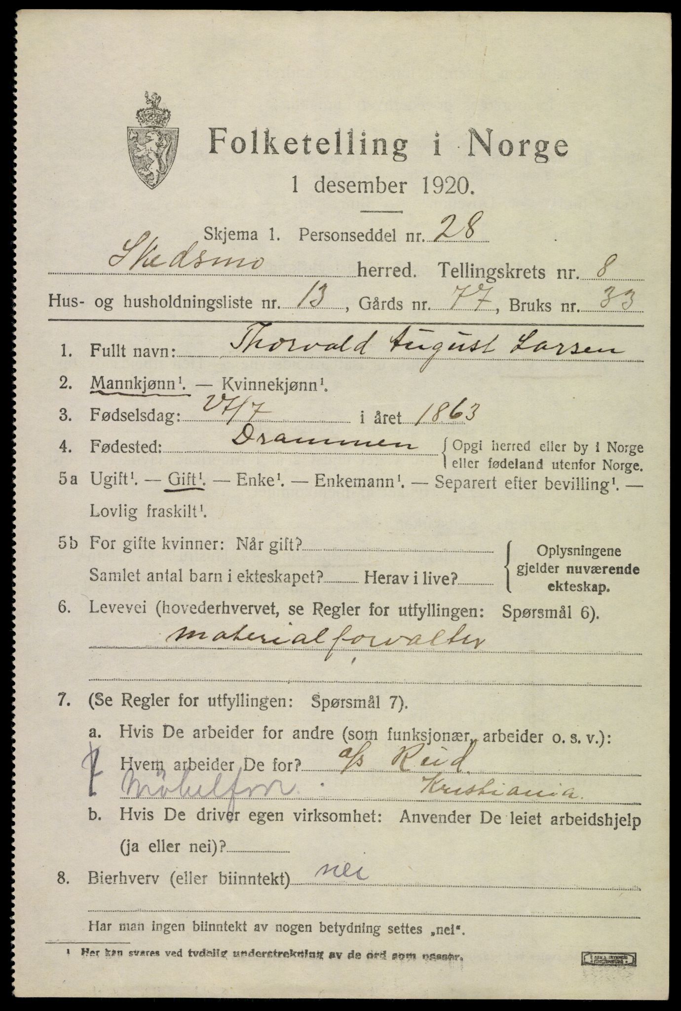 SAO, 1920 census for Skedsmo, 1920, p. 9055