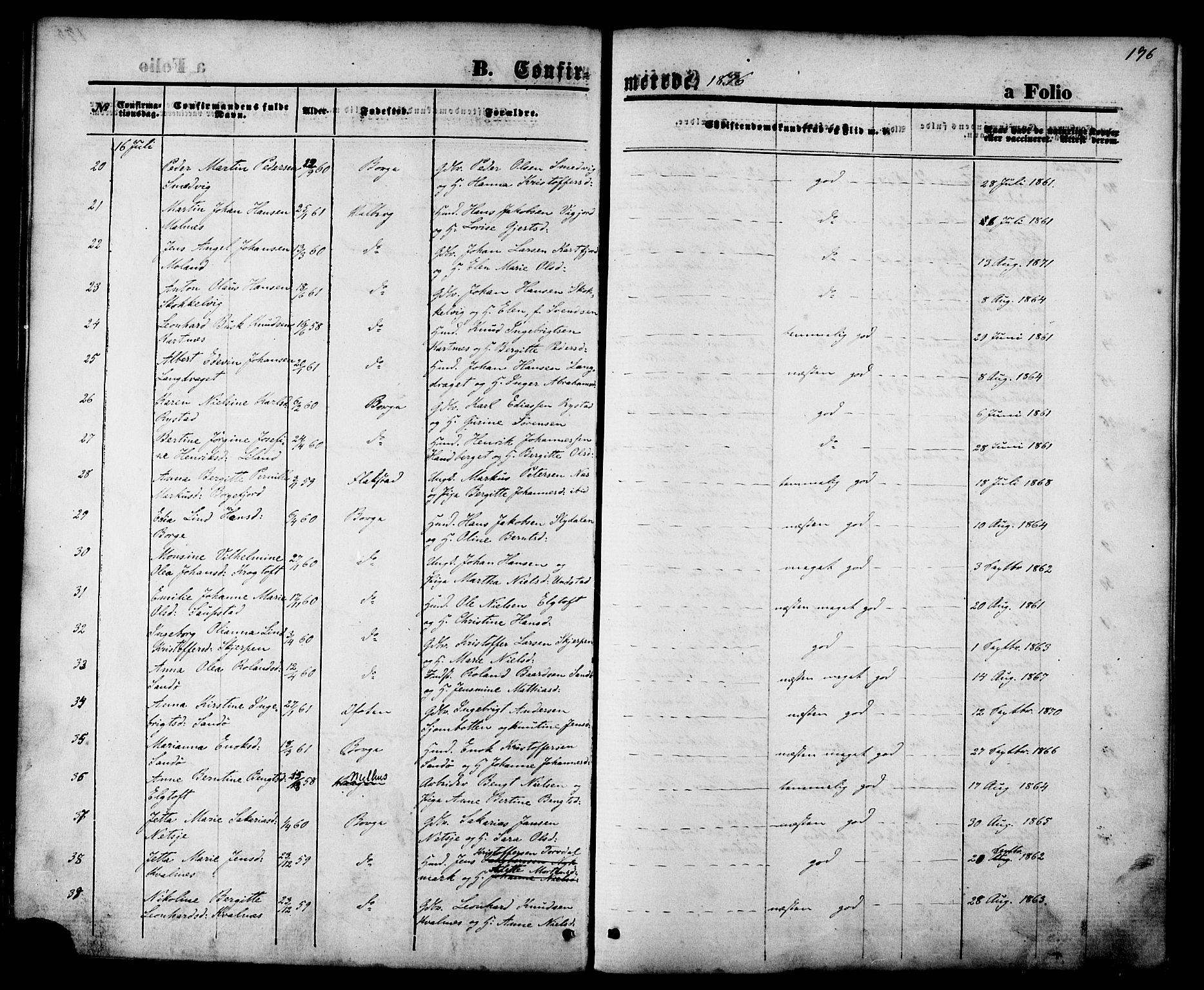 Ministerialprotokoller, klokkerbøker og fødselsregistre - Nordland, AV/SAT-A-1459/880/L1132: Parish register (official) no. 880A06, 1869-1887, p. 196