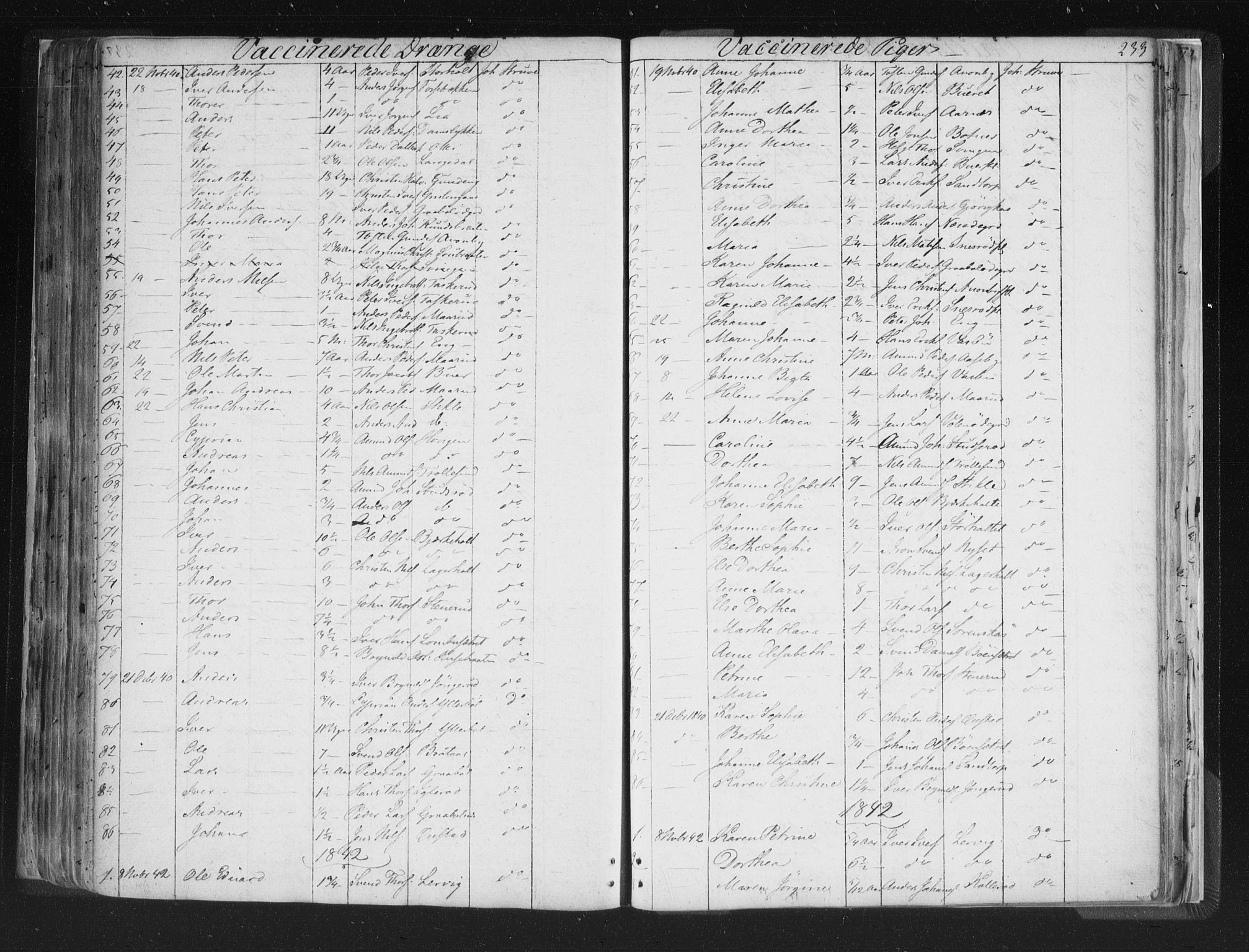 Aremark prestekontor Kirkebøker, AV/SAO-A-10899/F/Fc/L0002: Parish register (official) no. III 2, 1834-1849, p. 233