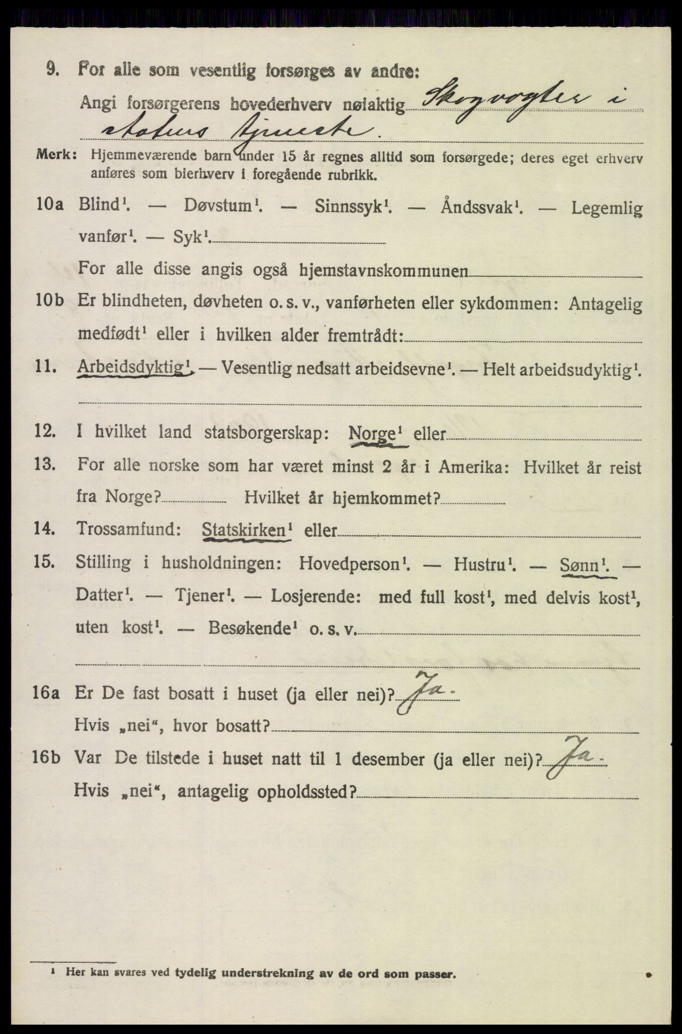 SAH, 1920 census for Trysil, 1920, p. 7870