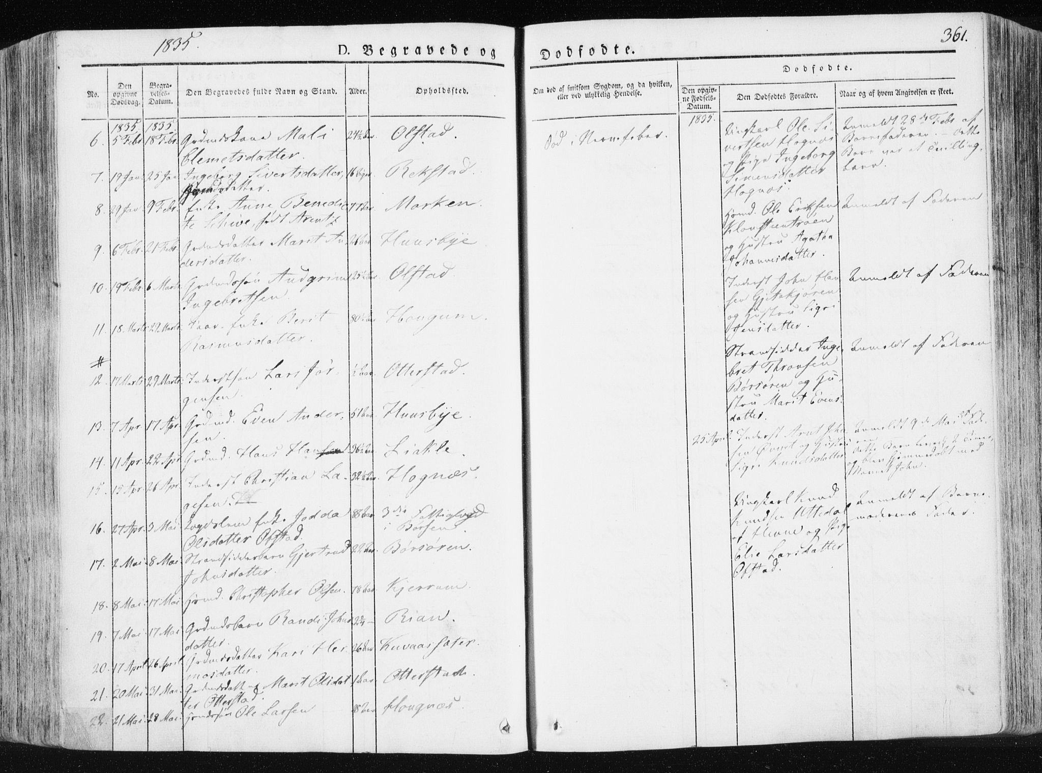 Ministerialprotokoller, klokkerbøker og fødselsregistre - Sør-Trøndelag, SAT/A-1456/665/L0771: Parish register (official) no. 665A06, 1830-1856, p. 361