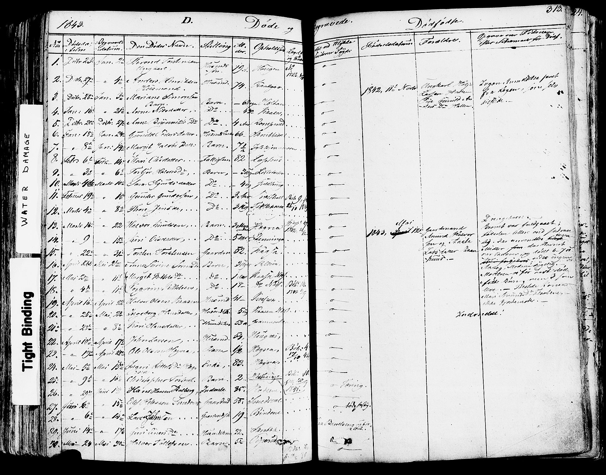 Sauherad kirkebøker, SAKO/A-298/F/Fa/L0006: Parish register (official) no. I 6, 1827-1850, p. 313
