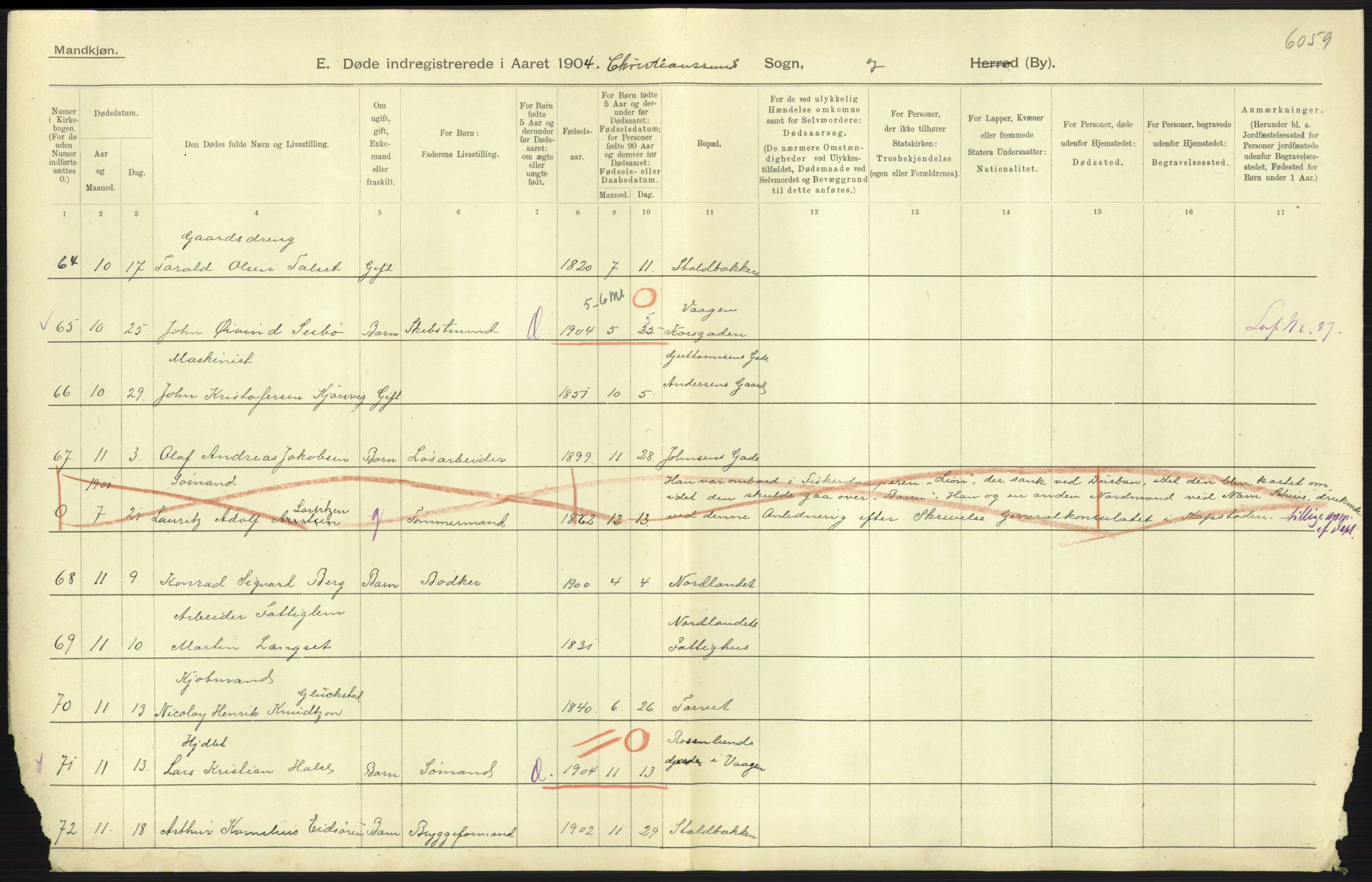 Statistisk sentralbyrå, Sosiodemografiske emner, Befolkning, AV/RA-S-2228/D/Df/Dfa/Dfab/L0016: Romsdals amt: Fødte, gifte, døde., 1904, p. 1127