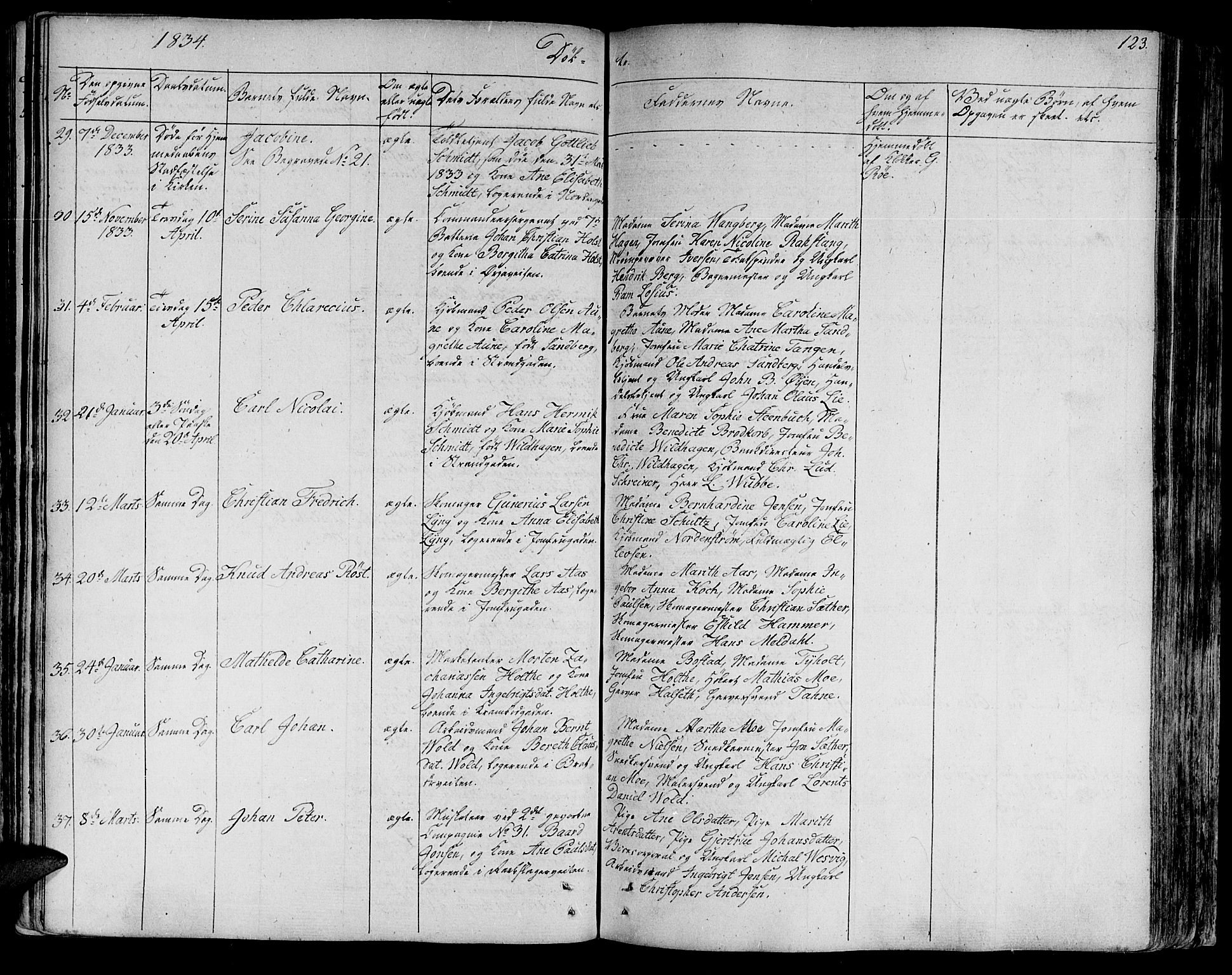 Ministerialprotokoller, klokkerbøker og fødselsregistre - Sør-Trøndelag, SAT/A-1456/602/L0108: Parish register (official) no. 602A06, 1821-1839, p. 123