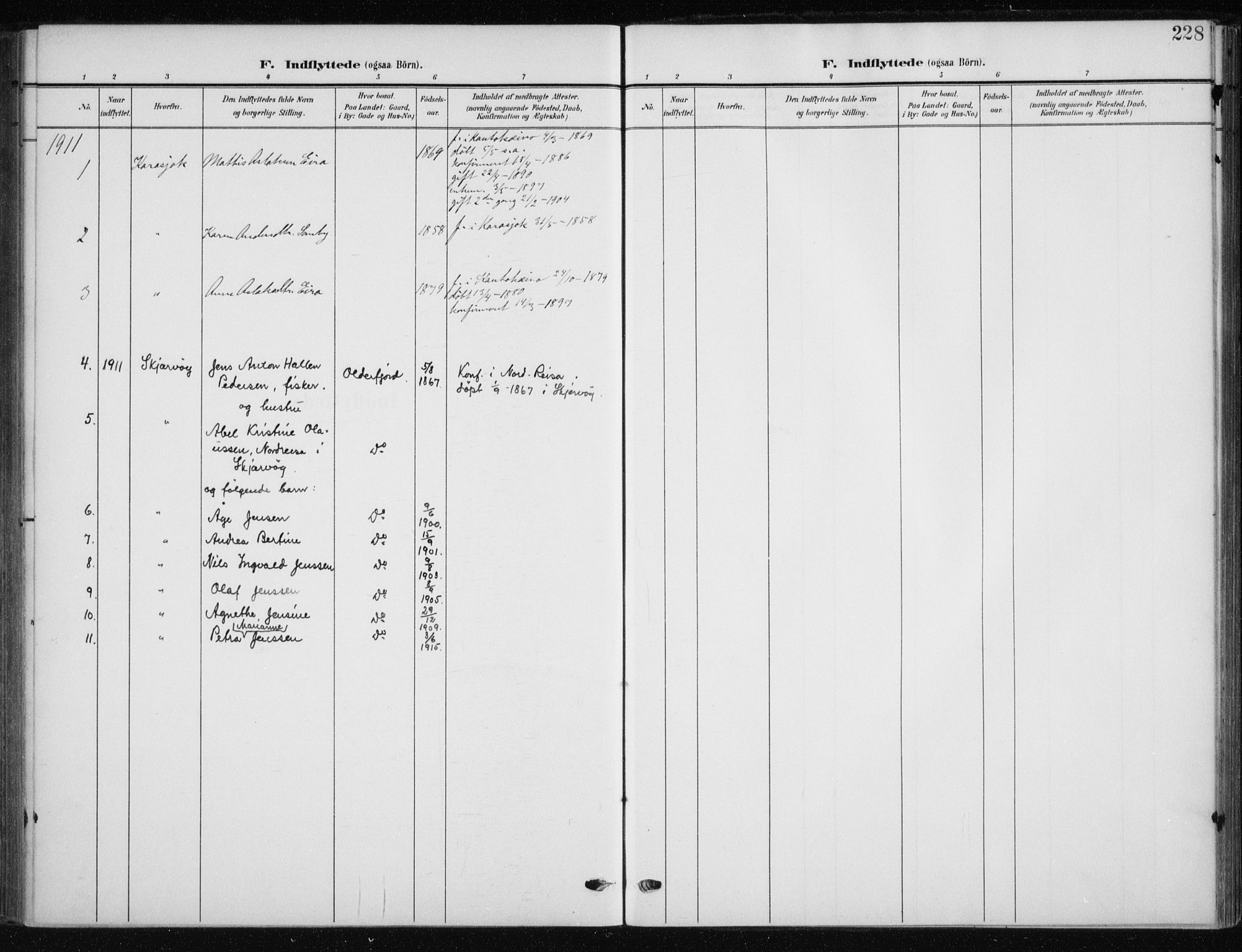 Kistrand/Porsanger sokneprestembete, SATØ/S-1351/H/Ha/L0014.kirke: Parish register (official) no. 14, 1908-1917, p. 228