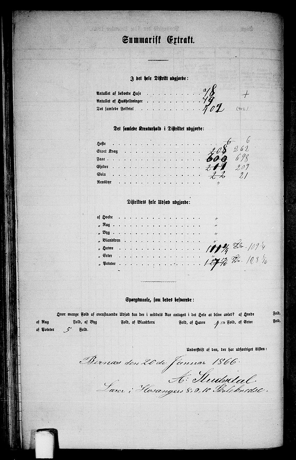 RA, 1865 census for Hosanger, 1865, p. 76