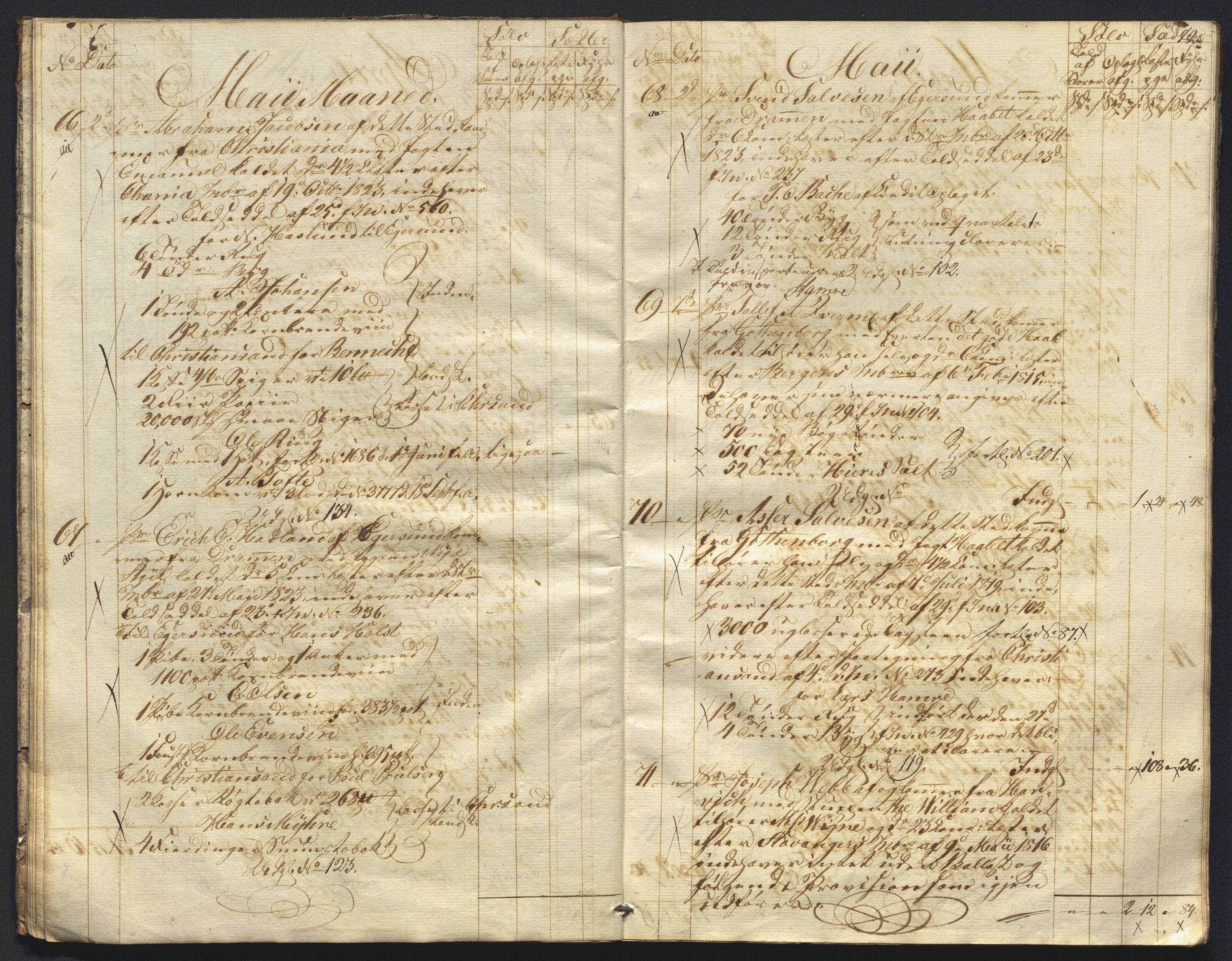 Revisjonsdepartementet, 2. revisjonskontor, AV/RA-S-1115/E/E015/L0059: Egersund: Tollbok, 1825, p. 11b-12a