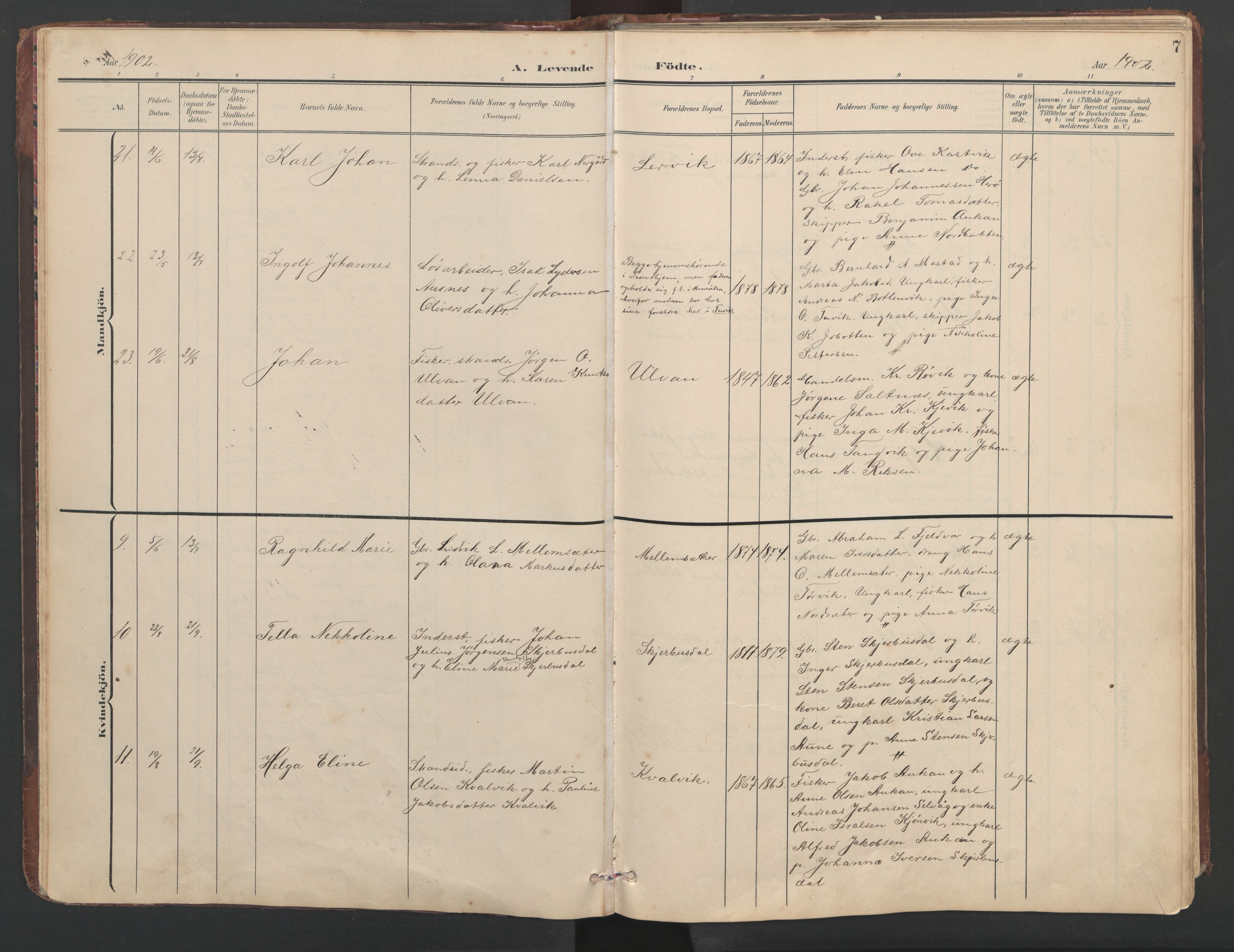 Ministerialprotokoller, klokkerbøker og fødselsregistre - Sør-Trøndelag, SAT/A-1456/638/L0571: Parish register (copy) no. 638C03, 1901-1930, p. 7