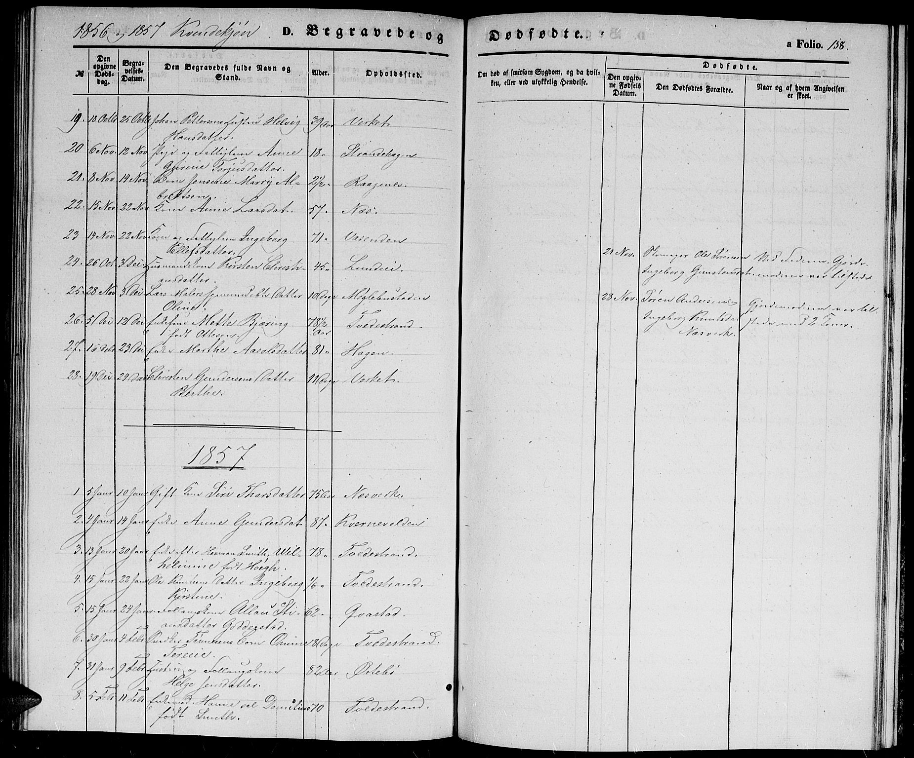 Holt sokneprestkontor, SAK/1111-0021/F/Fb/L0007: Parish register (copy) no. B 7, 1849-1858, p. 158