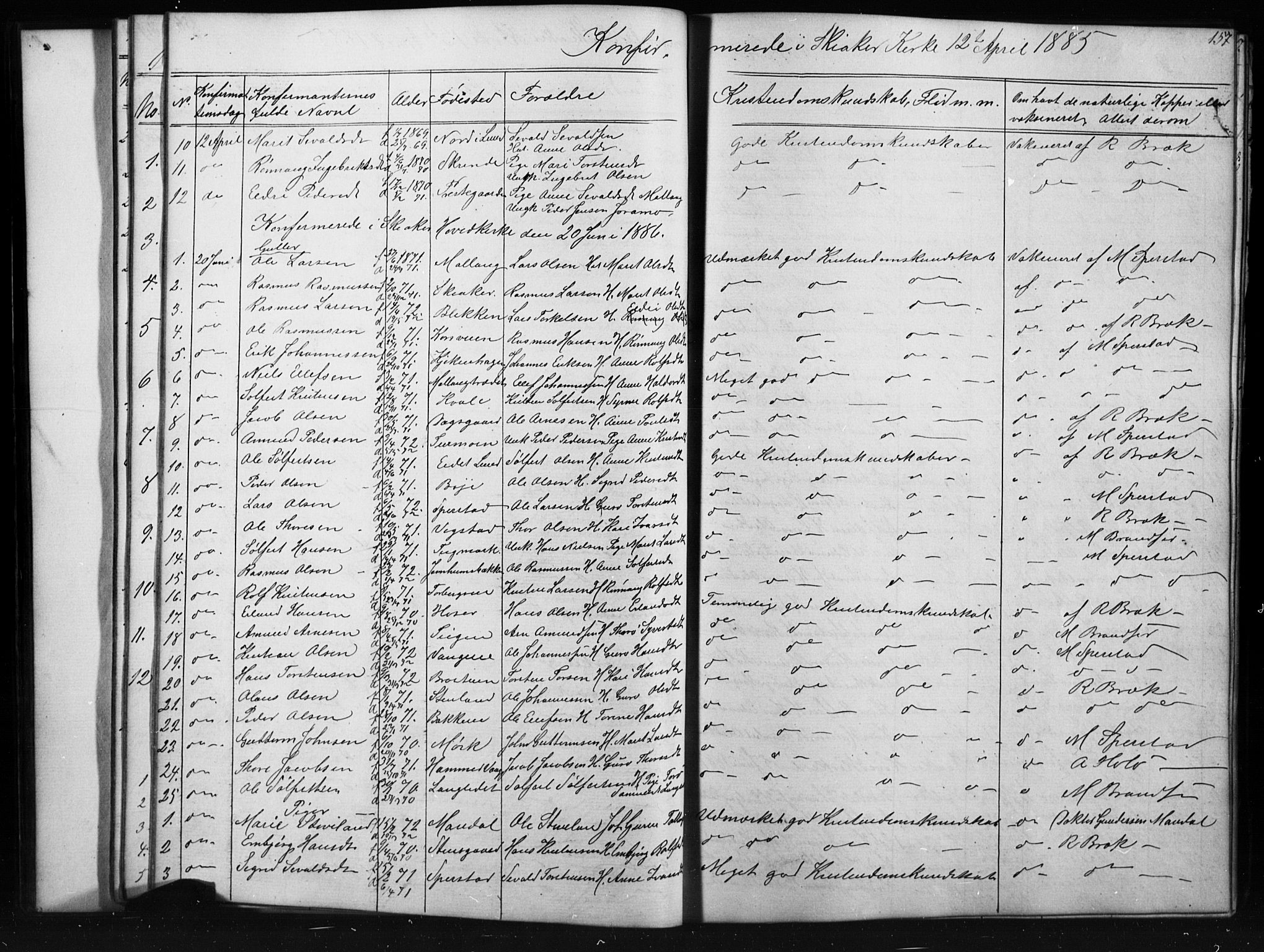 Skjåk prestekontor, SAH/PREST-072/H/Ha/Hab/L0001: Parish register (copy) no. 1, 1865-1893, p. 157