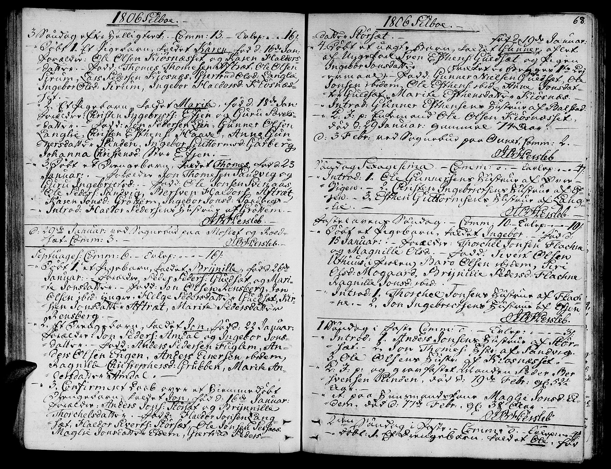 Ministerialprotokoller, klokkerbøker og fødselsregistre - Sør-Trøndelag, SAT/A-1456/695/L1140: Parish register (official) no. 695A03, 1801-1815, p. 68