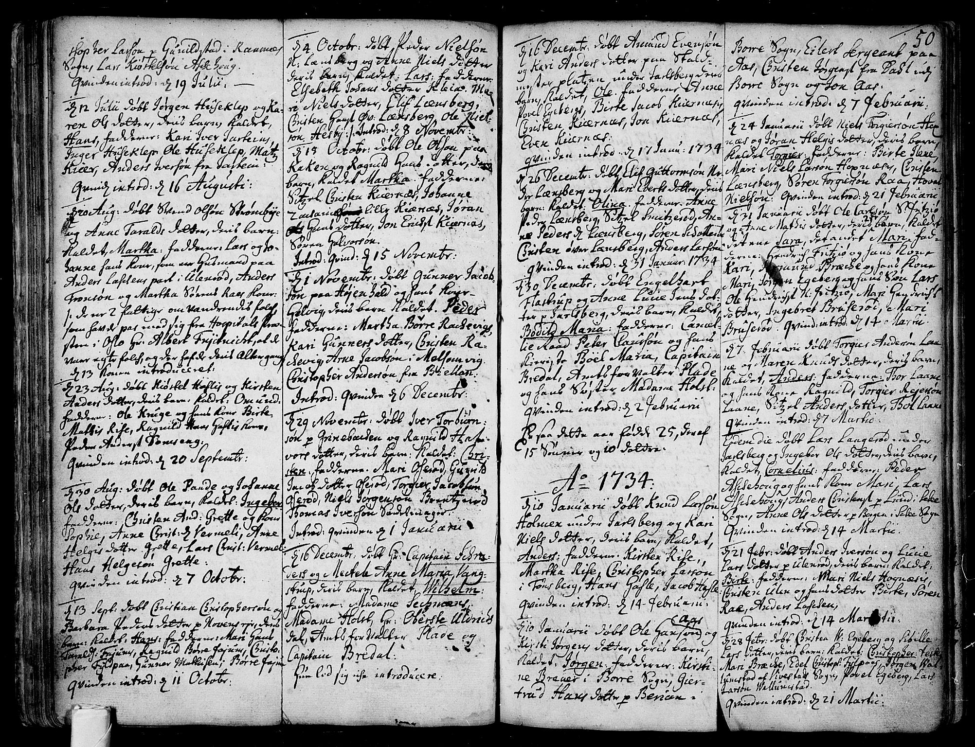 Sem kirkebøker, AV/SAKO-A-5/F/Fa/L0001: Parish register (official) no. I 1, 1702-1763, p. 50