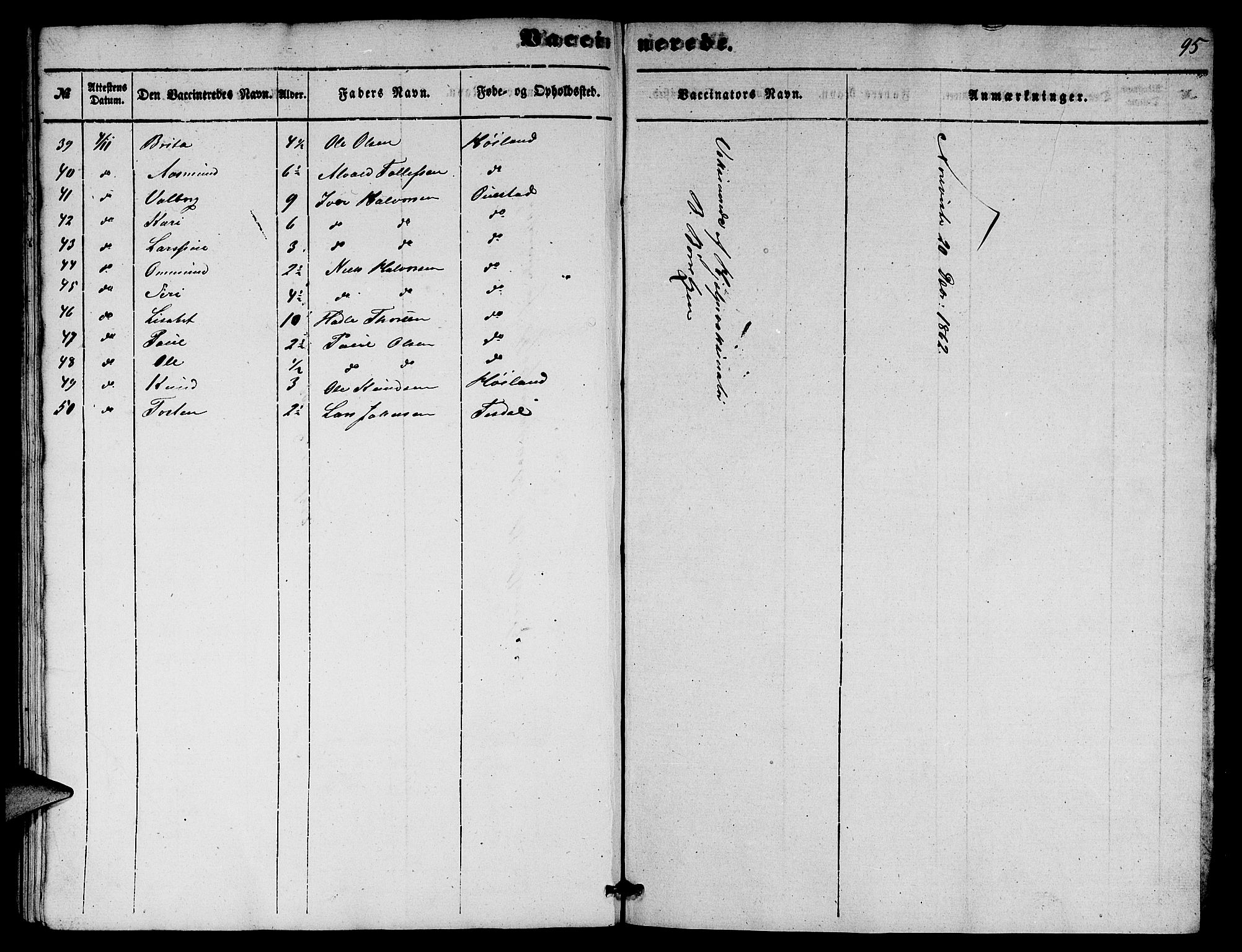 Etne sokneprestembete, AV/SAB-A-75001/H/Hab: Parish register (copy) no. A 2, 1851-1862, p. 95