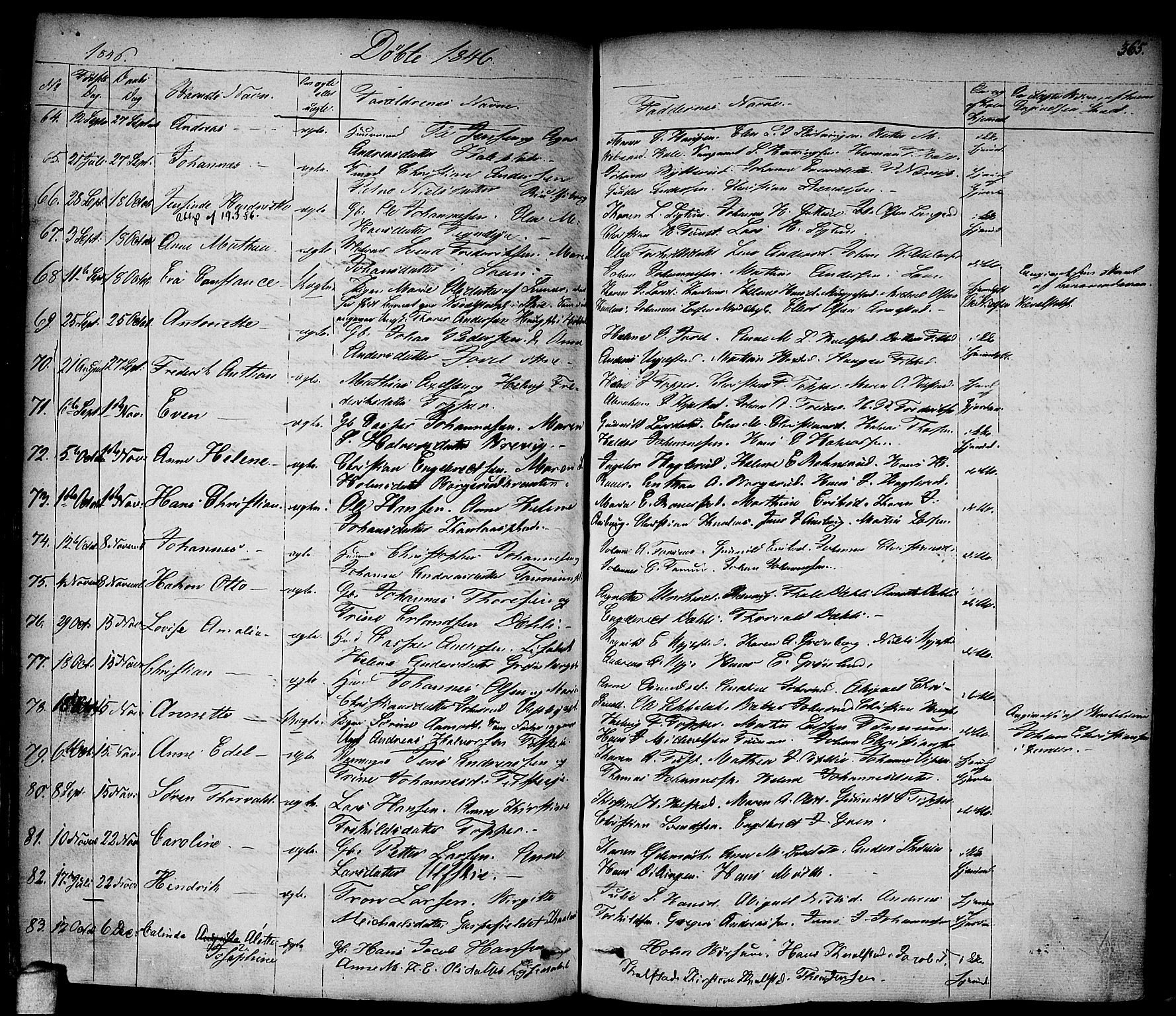 Vestby prestekontor Kirkebøker, AV/SAO-A-10893/F/Fa/L0006: Parish register (official) no. I 6, 1827-1849, p. 365