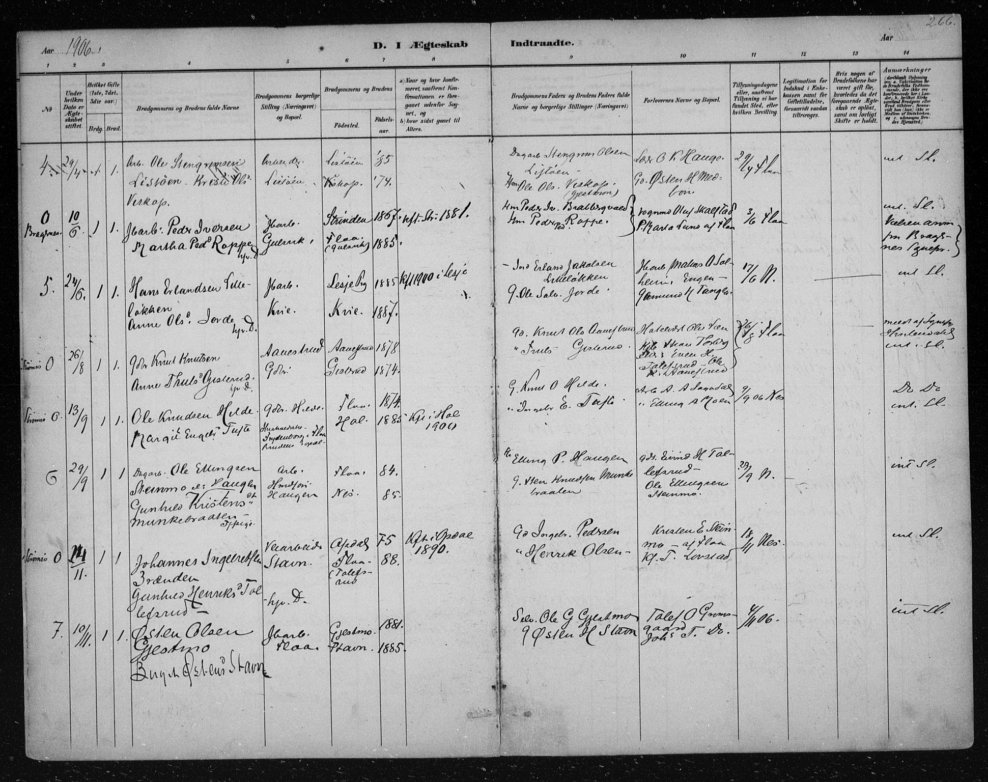 Nes kirkebøker, AV/SAKO-A-236/F/Fa/L0012: Parish register (official) no. 12, 1881-1917, p. 266