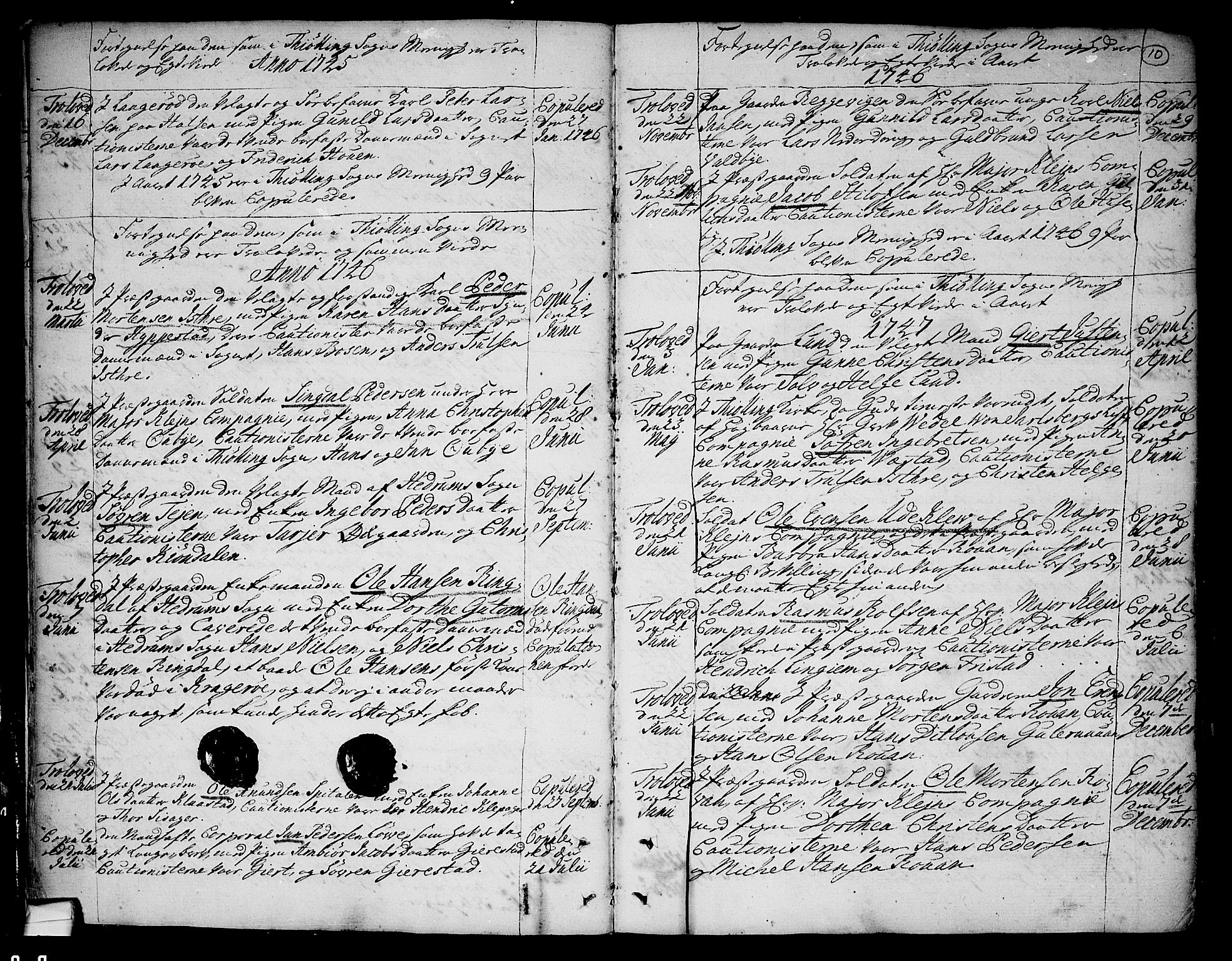 Tjølling kirkebøker, AV/SAKO-A-60/F/Fa/L0003: Parish register (official) no. 3, 1735-1778, p. 10