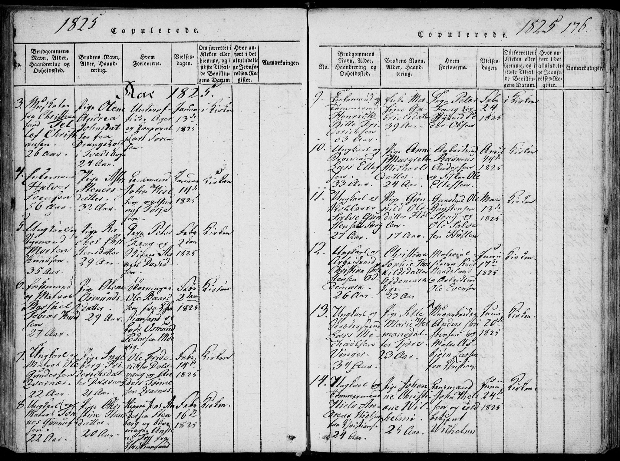 Oddernes sokneprestkontor, AV/SAK-1111-0033/F/Fa/Faa/L0005: Parish register (official) no. A 5, 1820-1838, p. 176