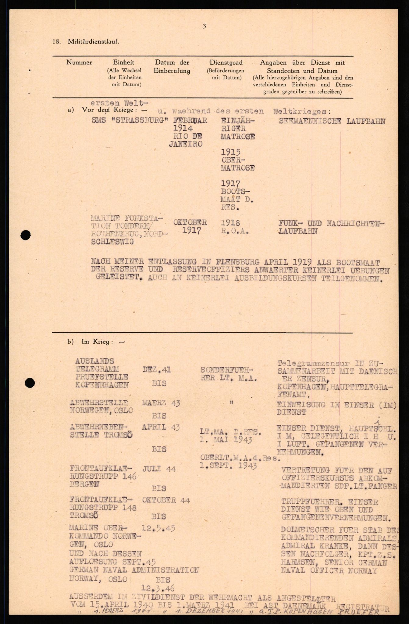 Forsvaret, Forsvarets overkommando II, AV/RA-RAFA-3915/D/Db/L0036: CI Questionaires. Tyske okkupasjonsstyrker i Norge. Tyskere., 1945-1946, p. 188