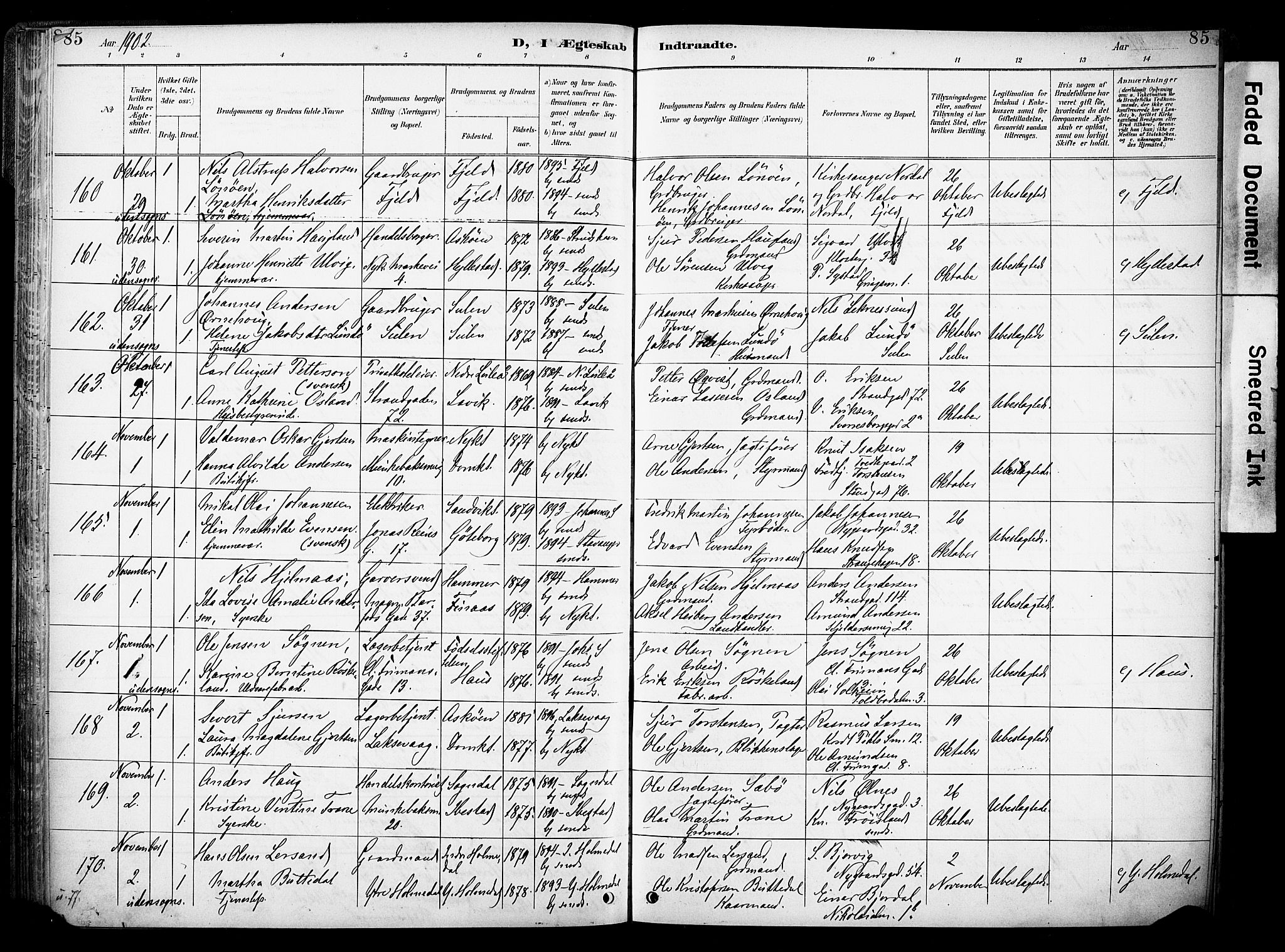 Nykirken Sokneprestembete, AV/SAB-A-77101/H/Haa/L0034: Parish register (official) no. D 4, 1896-1905, p. 85