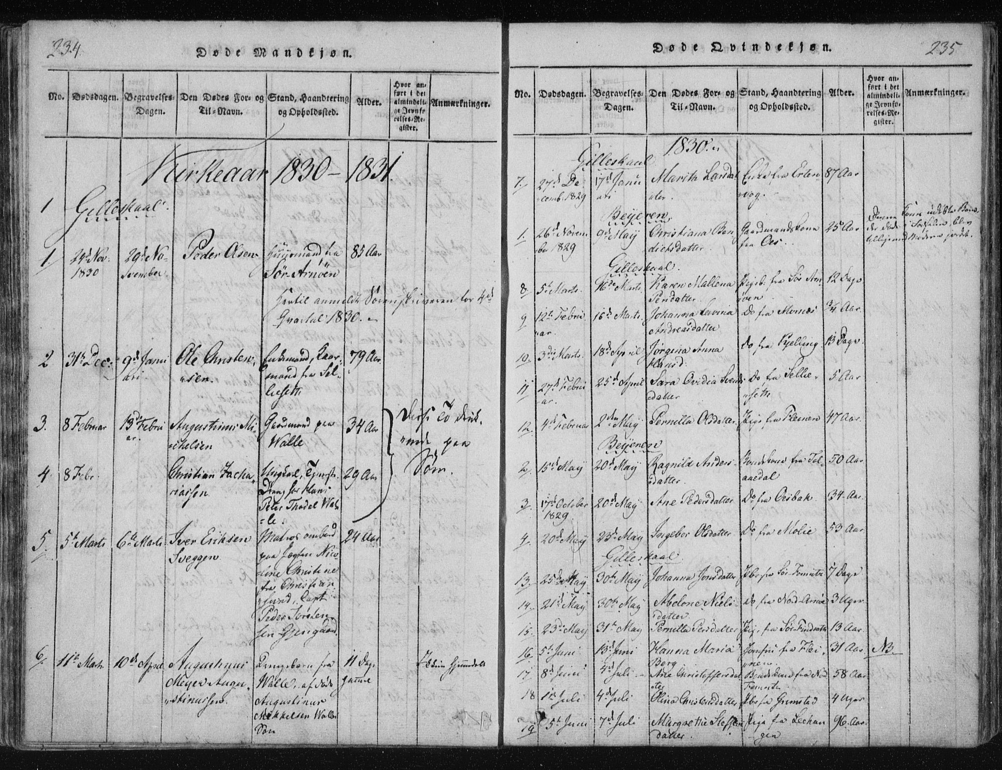 Ministerialprotokoller, klokkerbøker og fødselsregistre - Nordland, SAT/A-1459/805/L0096: Parish register (official) no. 805A03, 1820-1837, p. 234-235