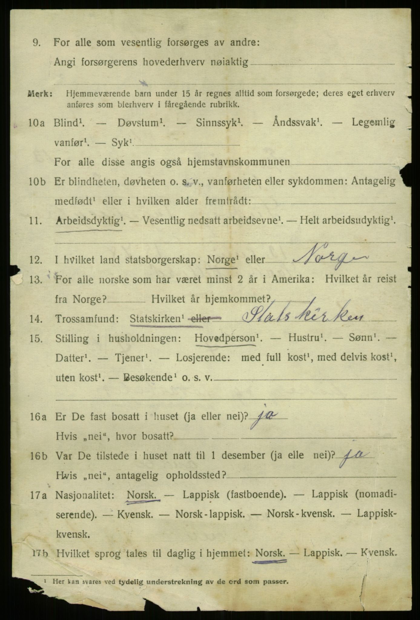 SATØ, 1920 census for Tromsø, 1920, p. 26326