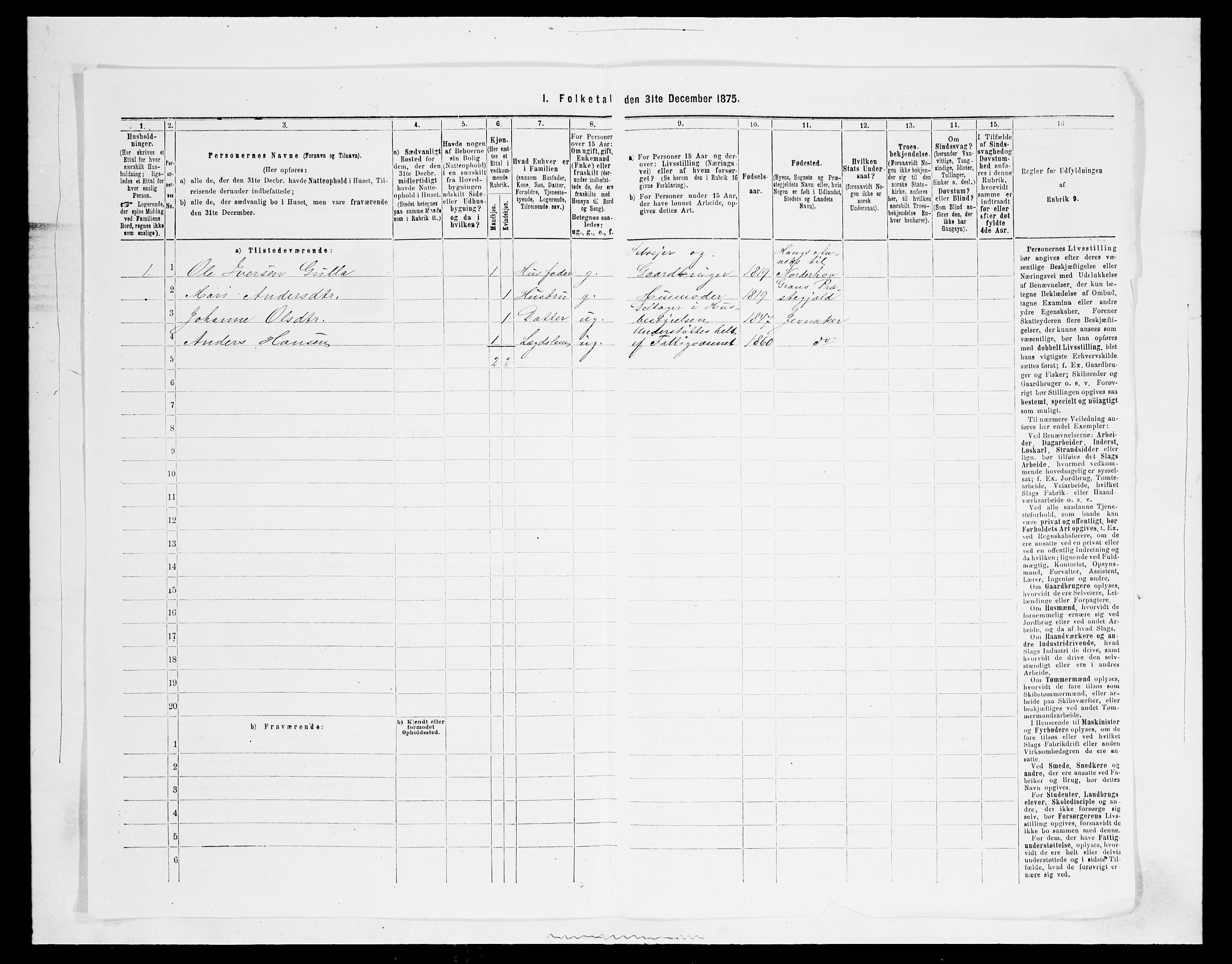 SAH, 1875 census for 0532P Jevnaker, 1875, p. 1500